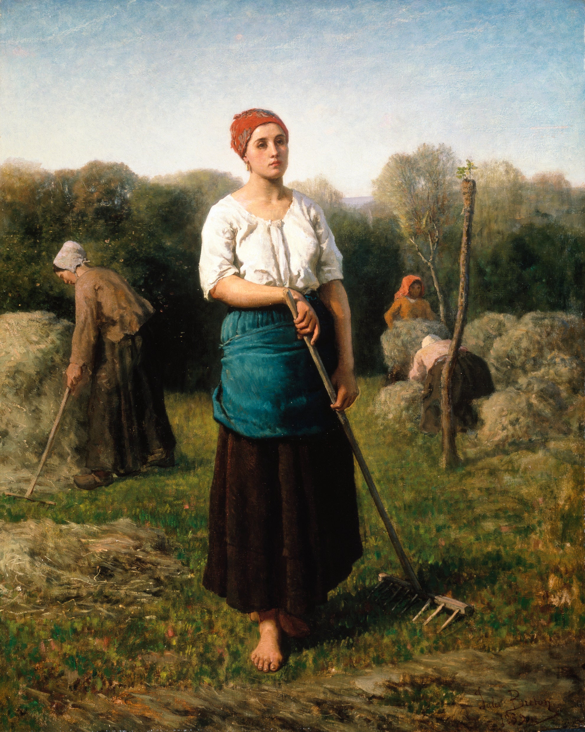 Une fille avec un râteau - Jules Breton