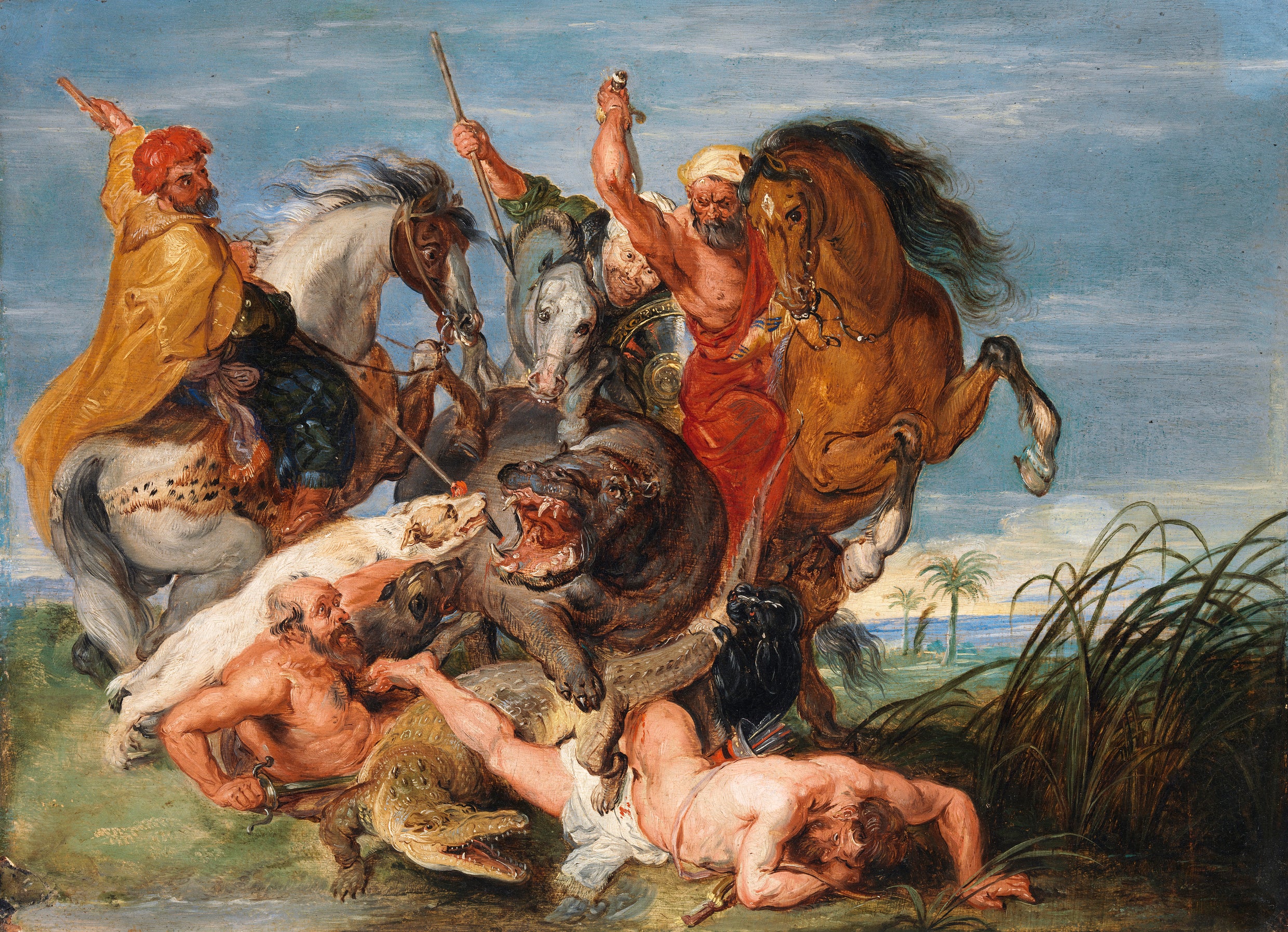 Une chasse à l'hippopotame et au crocodile - Peter Paul Rubens