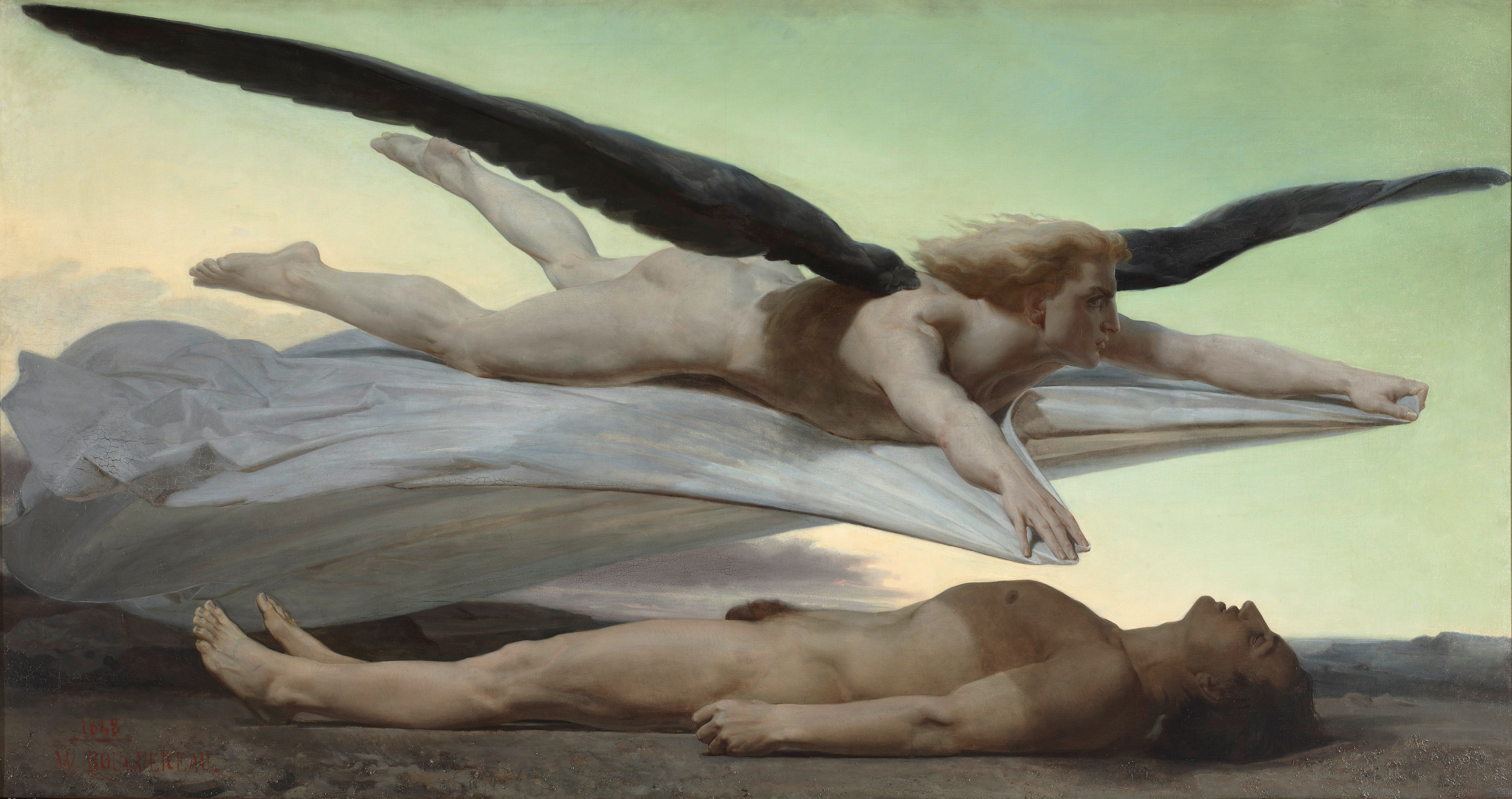 Reproduction du tableau « Égalité devant la mort - Bouguereau » par Alpha Reproduction en peinture à l’huile