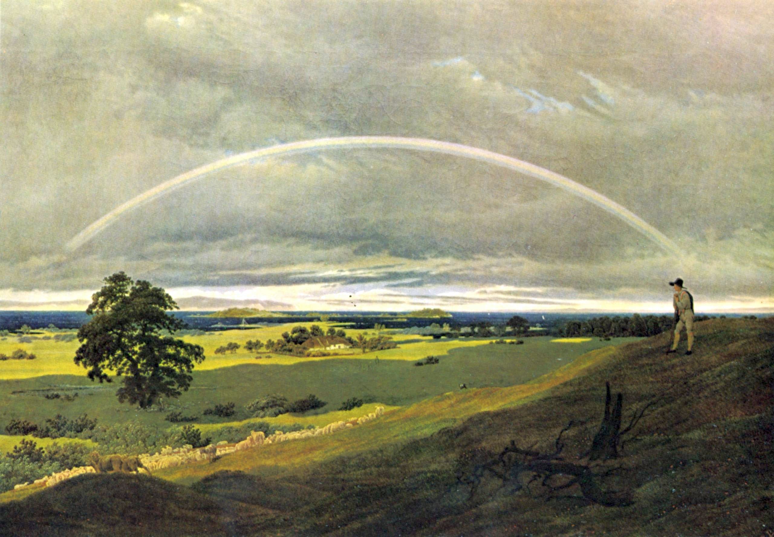 Reproduction du tableau « Paysage avec arc-en-ciel - Caspar David Friedrich » par Alpha Reproduction en peinture à l’huile