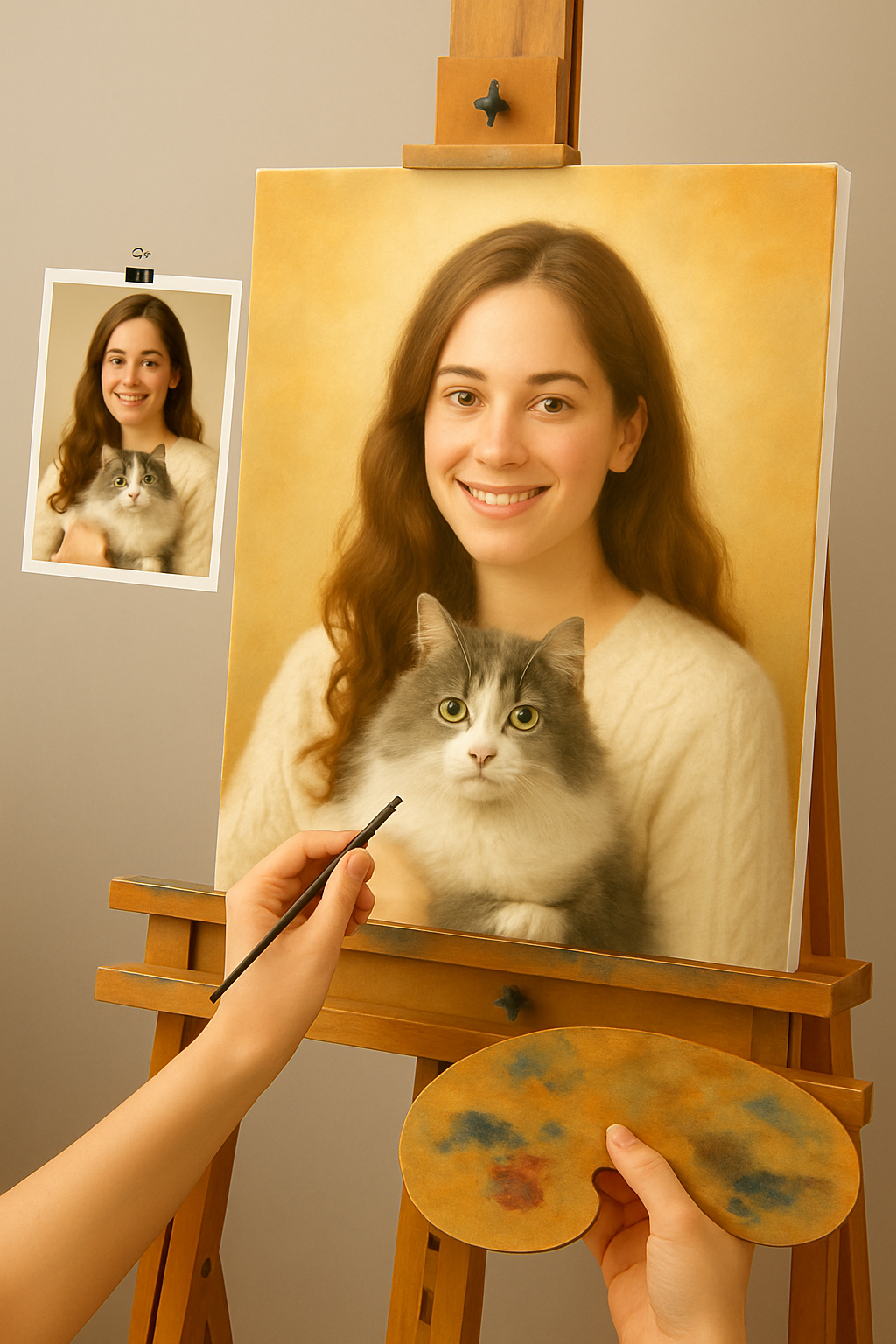 🎨 맞춤형 그림 - 동물과 사람 – 독특한 유화 작품