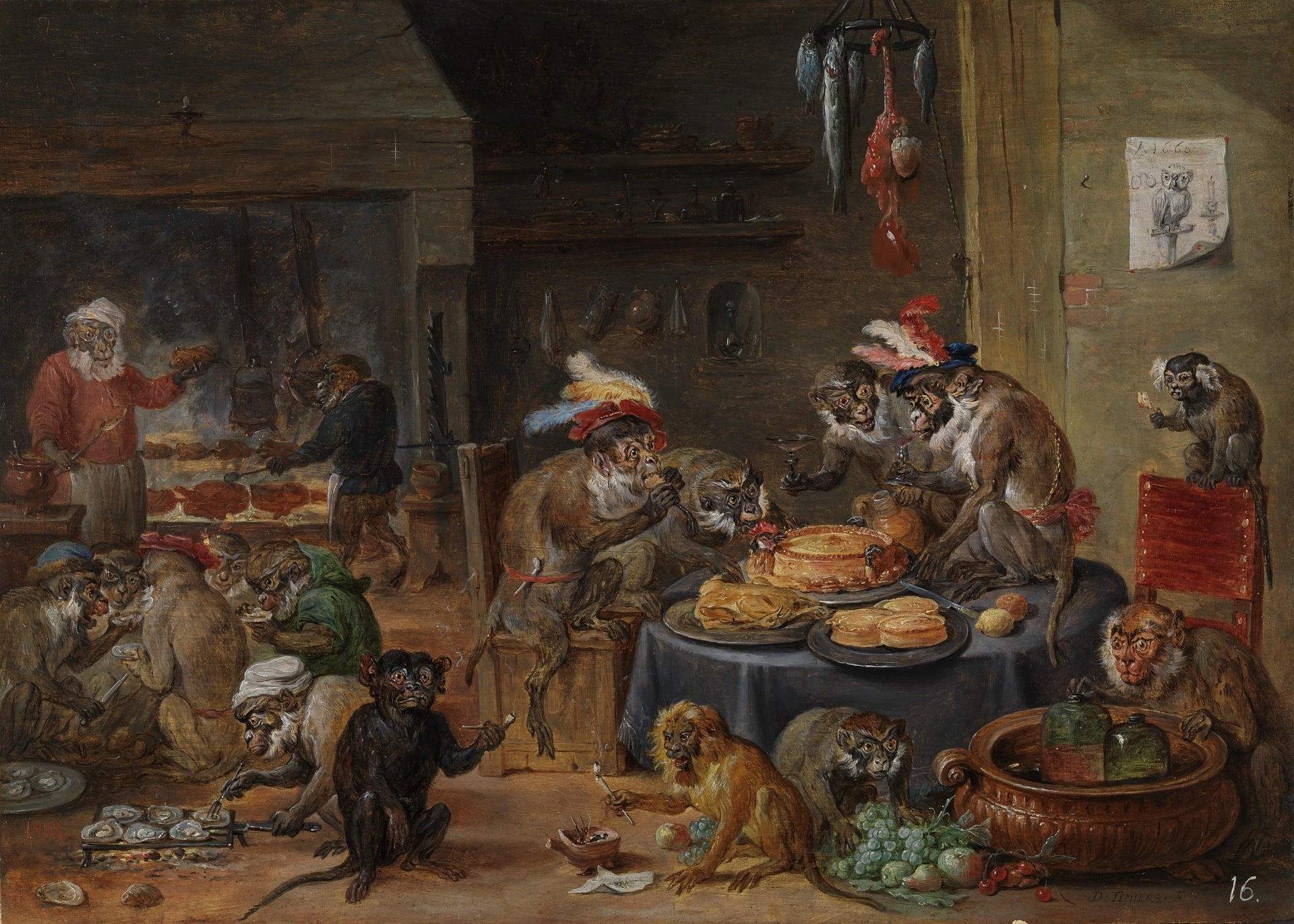 Le banquet des singes - David Teniers le Jeune