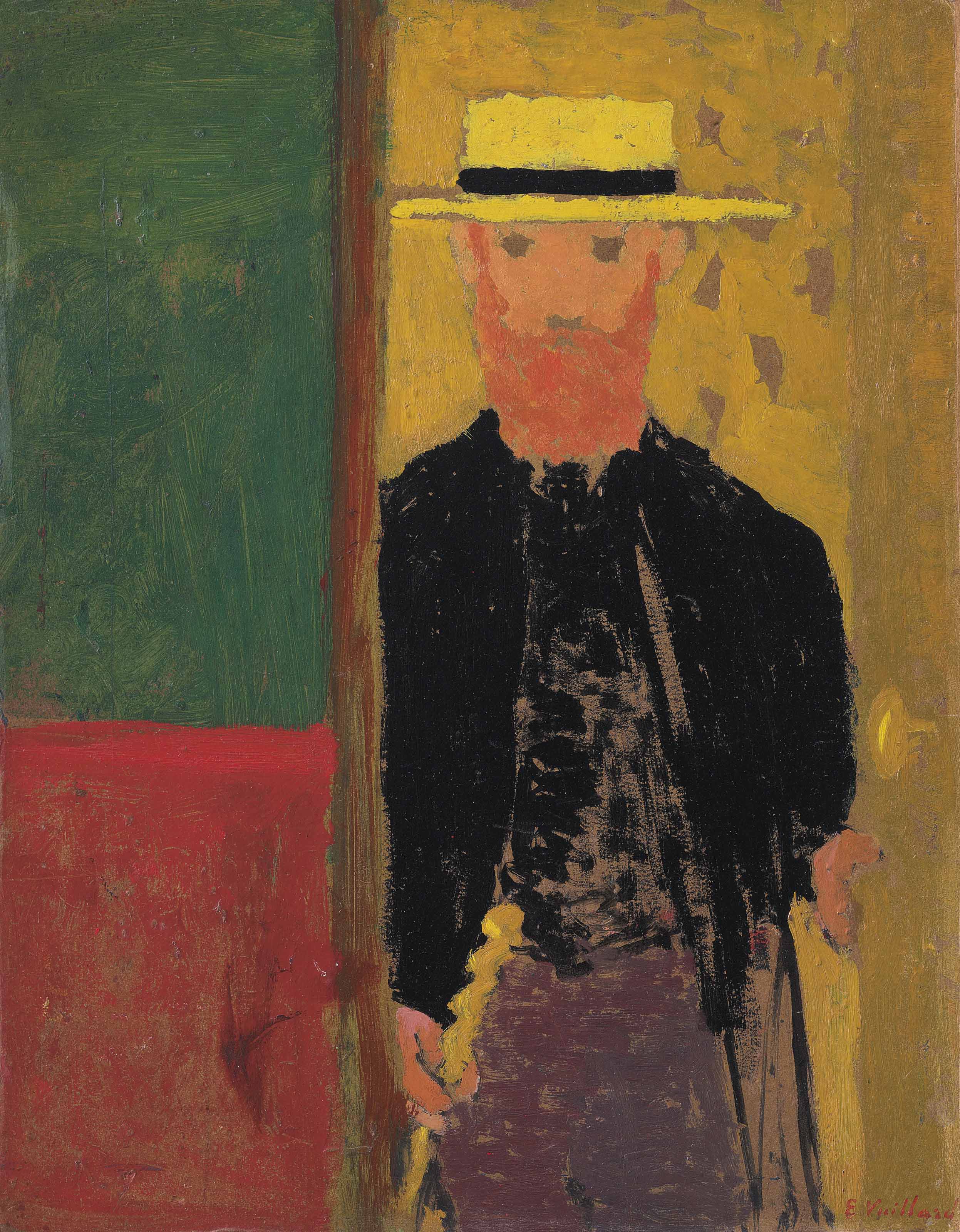Autoportrait à la canne et au canotier - Édouard Vuillard