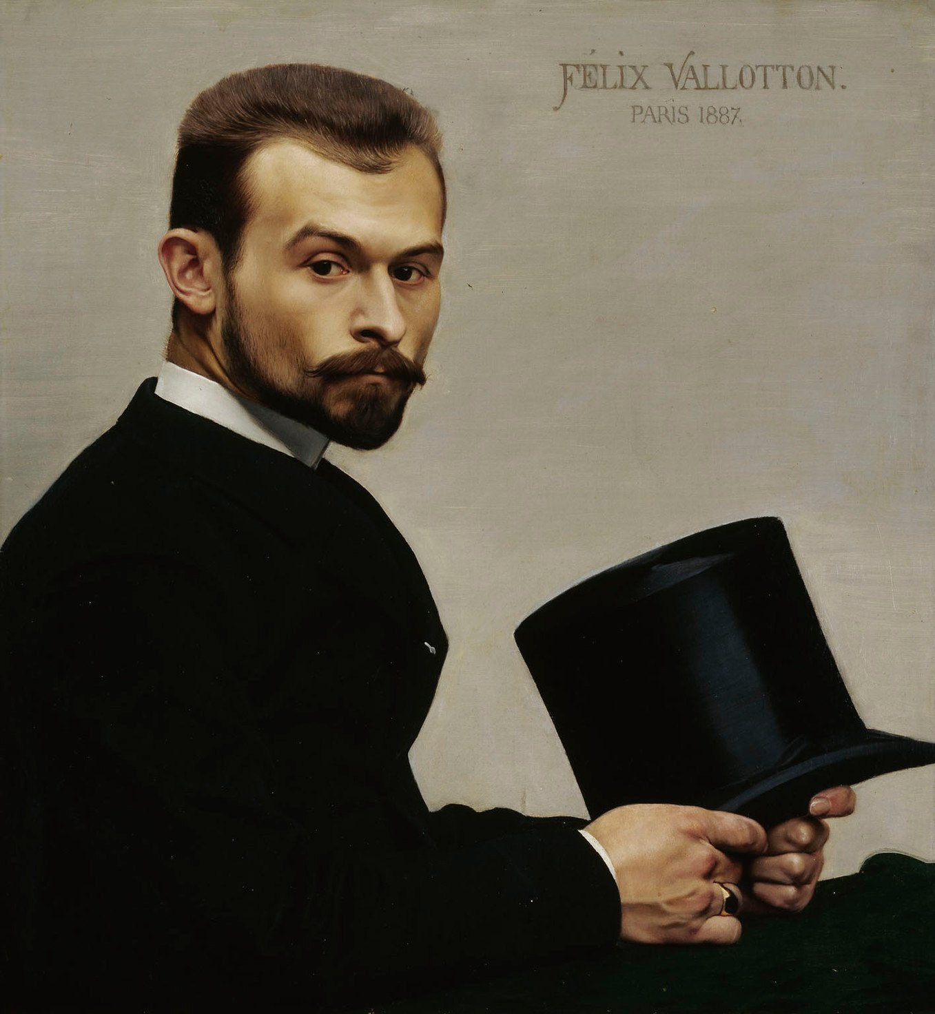 Portrait de Jasinski tenant son chapeau - Félix Vallotton