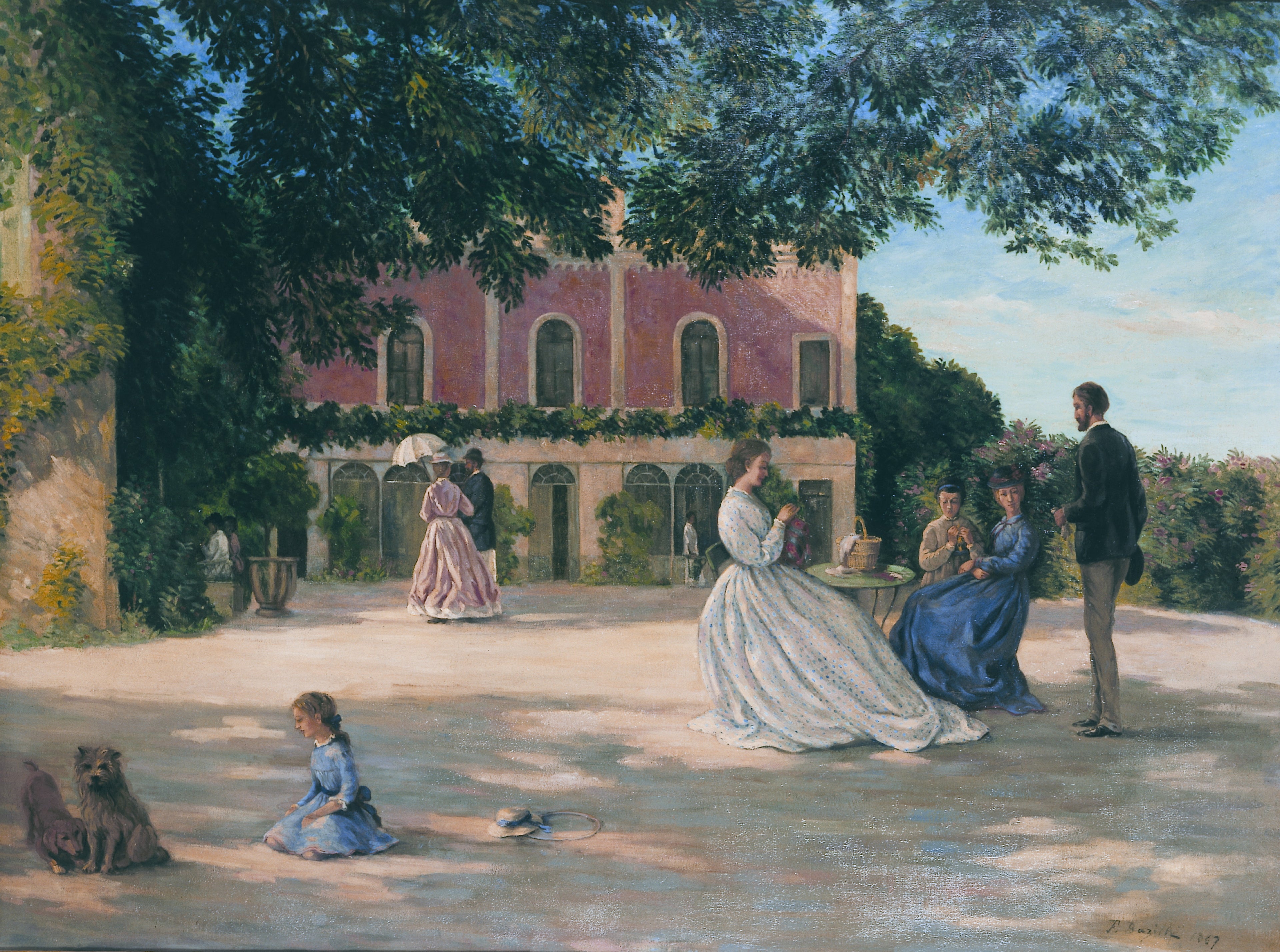 Reproduction du tableau « La Terrasse de Méric - Frédéric Bazille » par Alpha Reproduction en peinture à l’huile