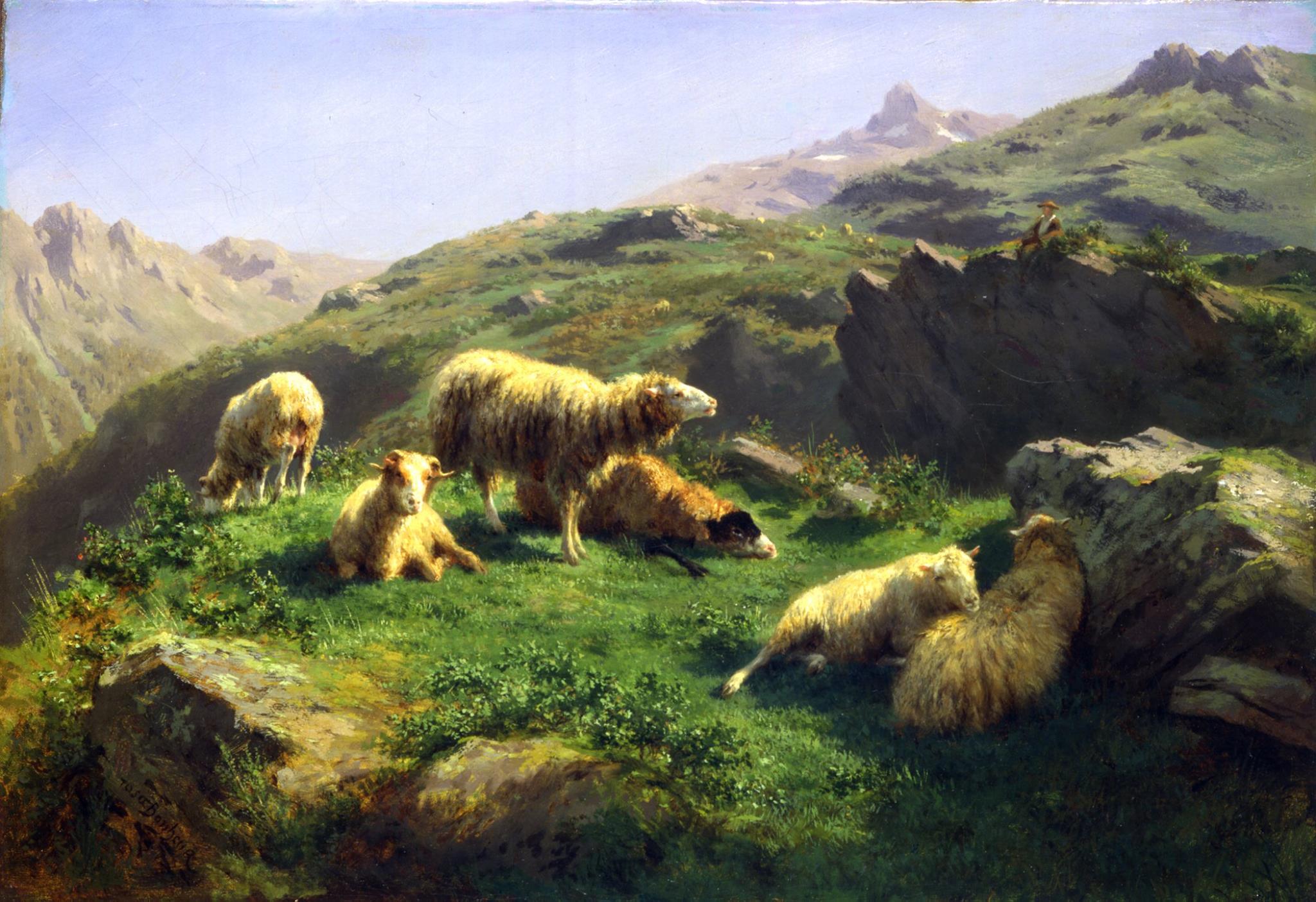 Moutons au pâturage dans les Pyrénées - Rosa Bonheur