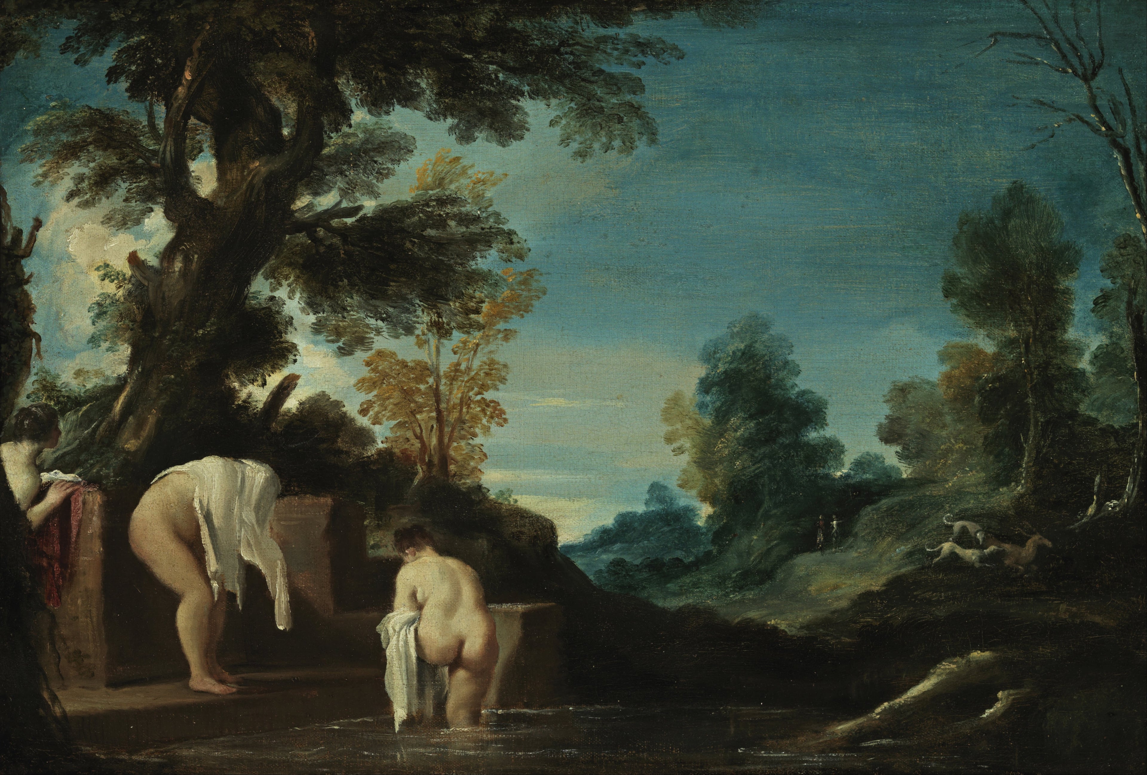 Paysage avec baigneuses - Guercino