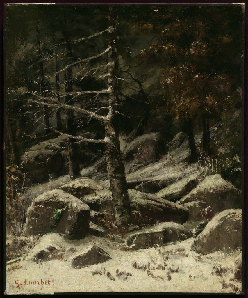 Colline boisée en hiver - Gustave Courbet