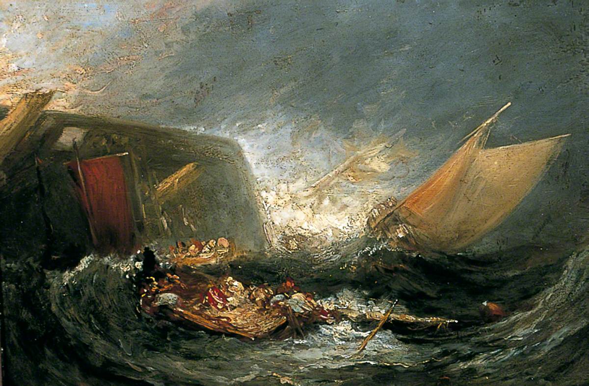 Reproduction du tableau « Wreck of a Transport Ship - J. M. W. Turner » par Alpha Reproduction en peinture à l’huile