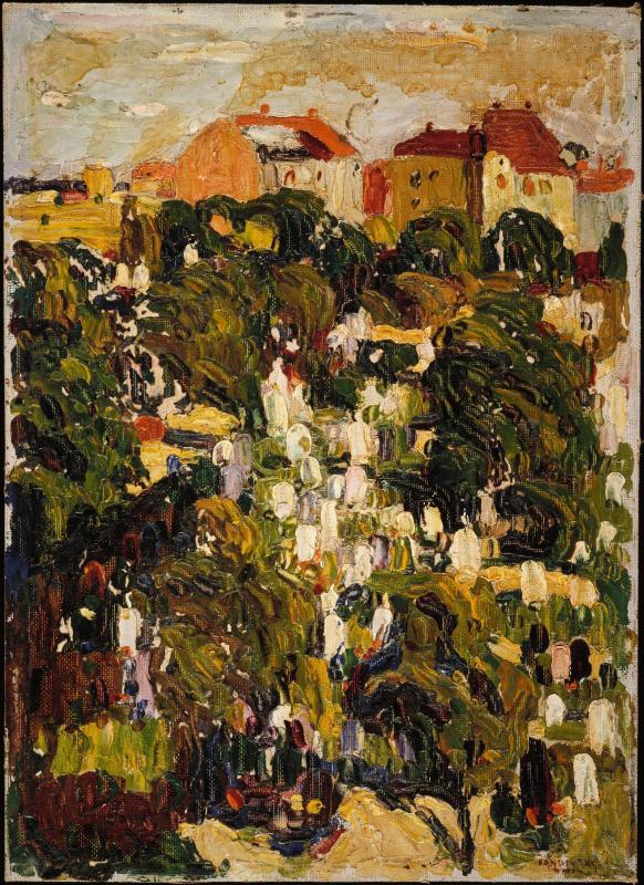 Reproduction du tableau « Munich, le cimetière du Nord - Vassily Kandinsky » par Alpha Reproduction en peinture à l’huile