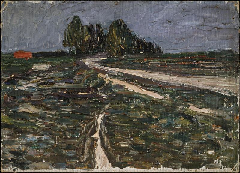 Reproduction du tableau « Peupliers - Vassily Kandinsky » par Alpha Reproduction en peinture à l’huile