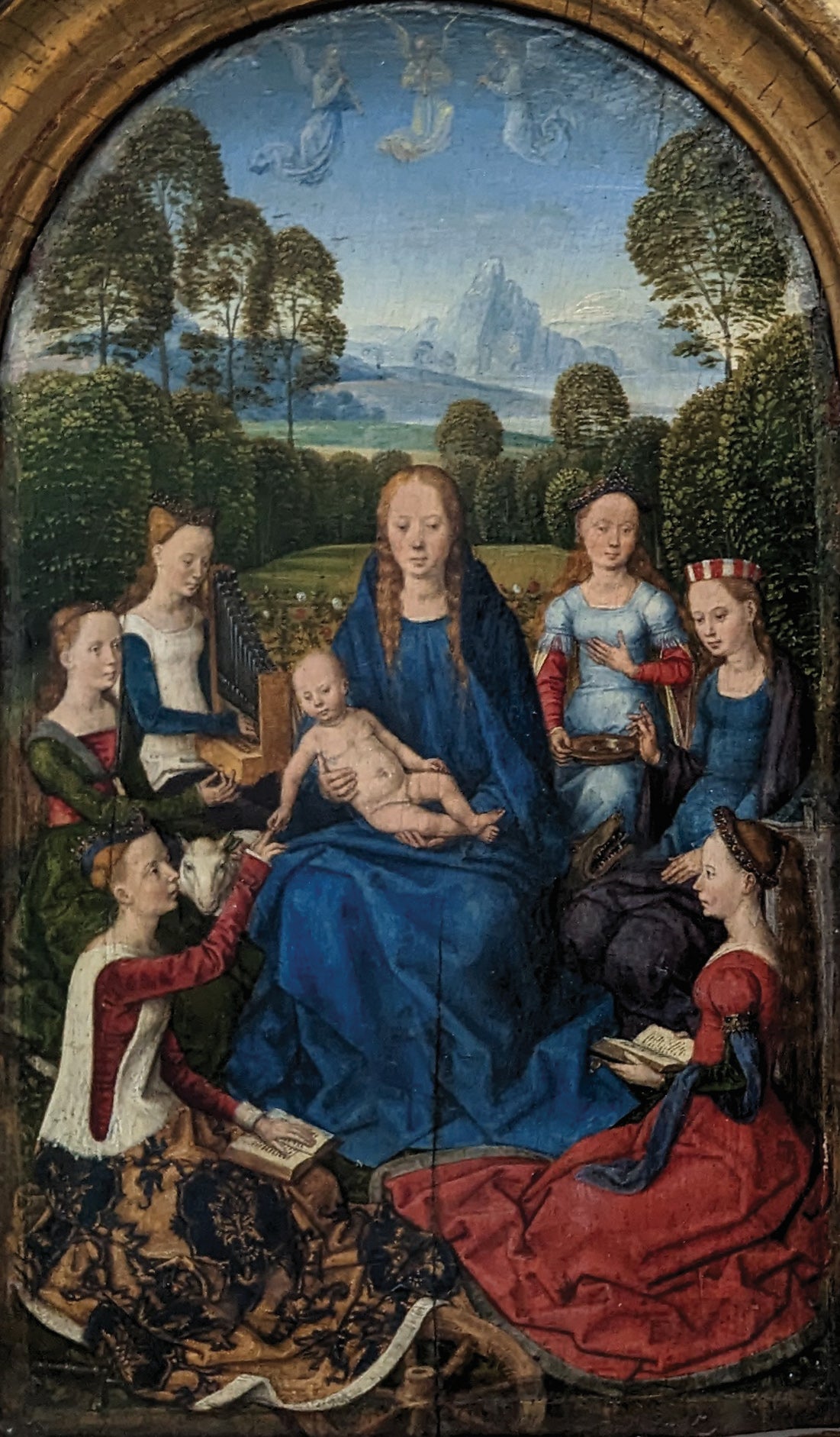 La Vierge et l'enfant entouré de saintes - Hans Memling