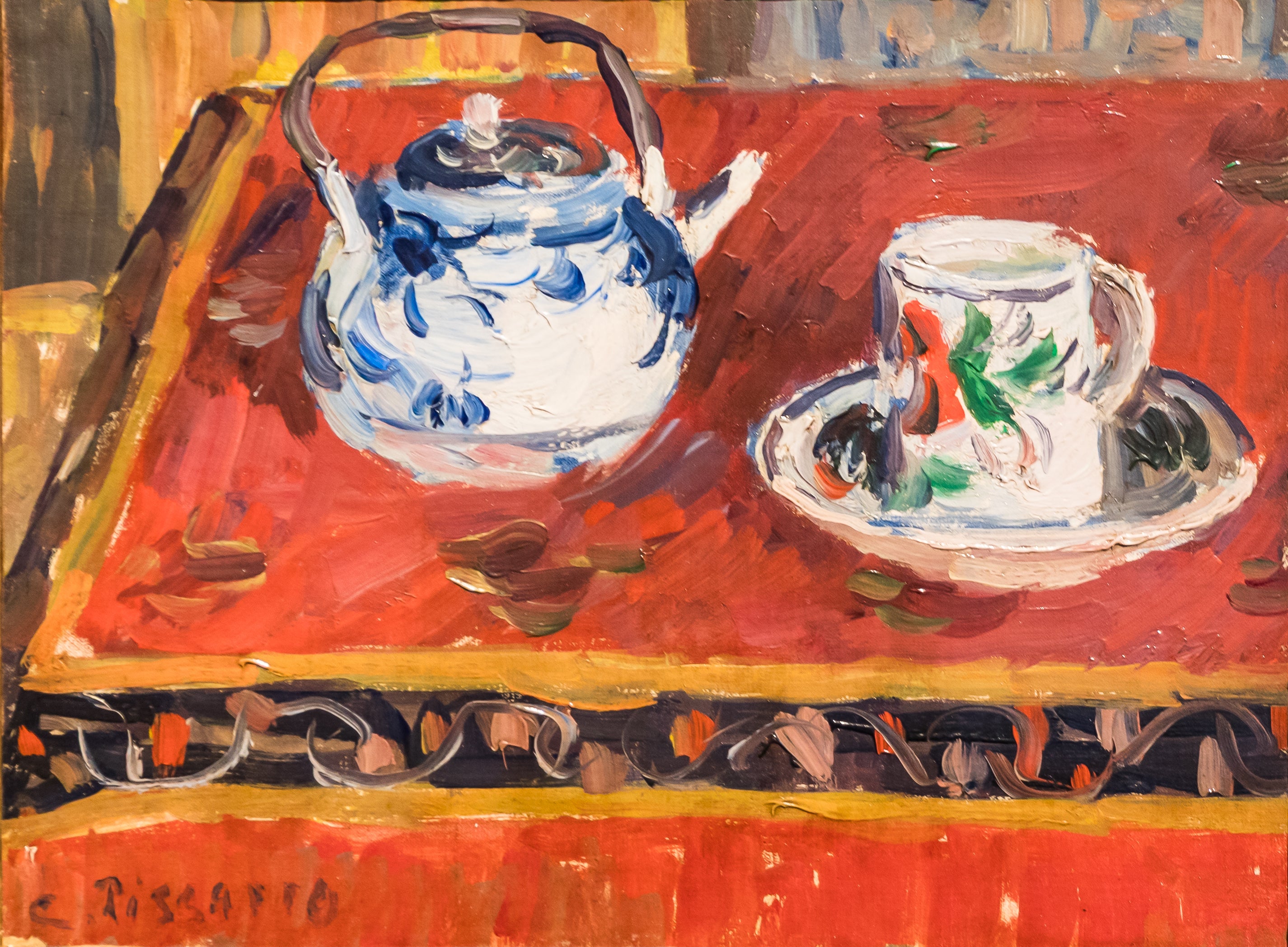 Reproduction du tableau « Nature morte, tasse et théière - Camille Pissarro » par Alpha Reproduction en peinture à l’huile