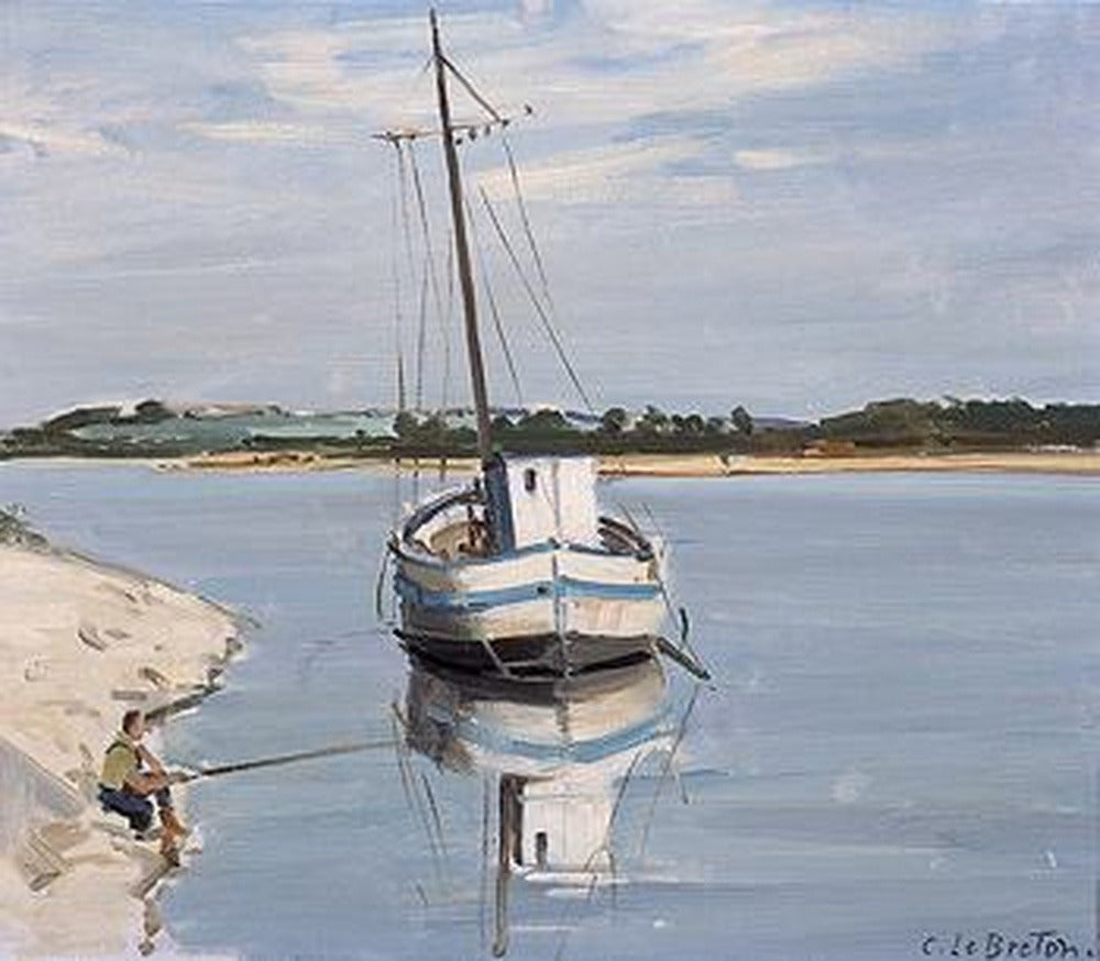 Bateau blanc sur la Loire - Jules Breton