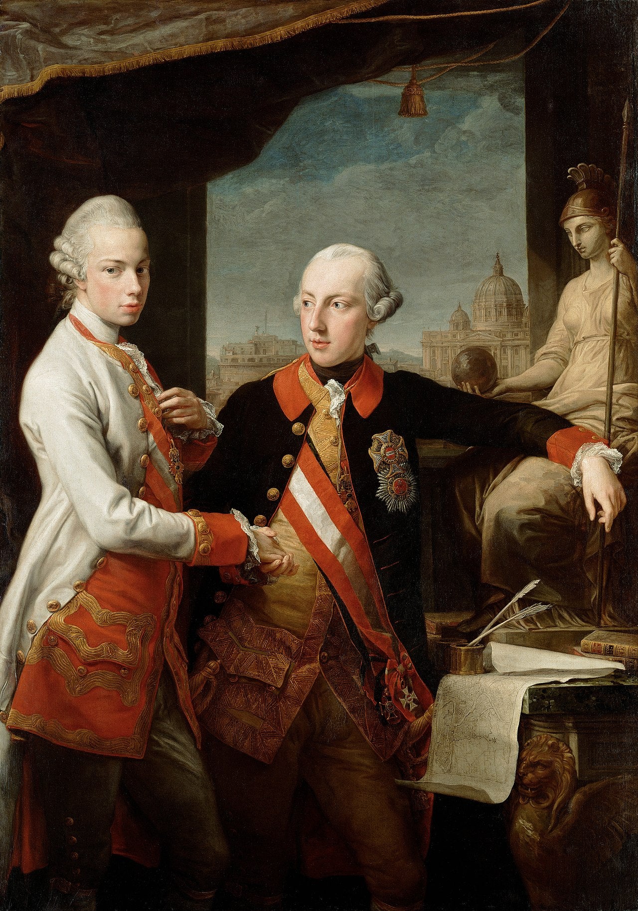 L'empereur Joseph II avec le grand-duc Pietro Leopoldo de Toscane - Pompeo Batoni