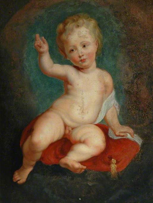 Enfant assis sur un coussin rouge - Peter Paul Rubens