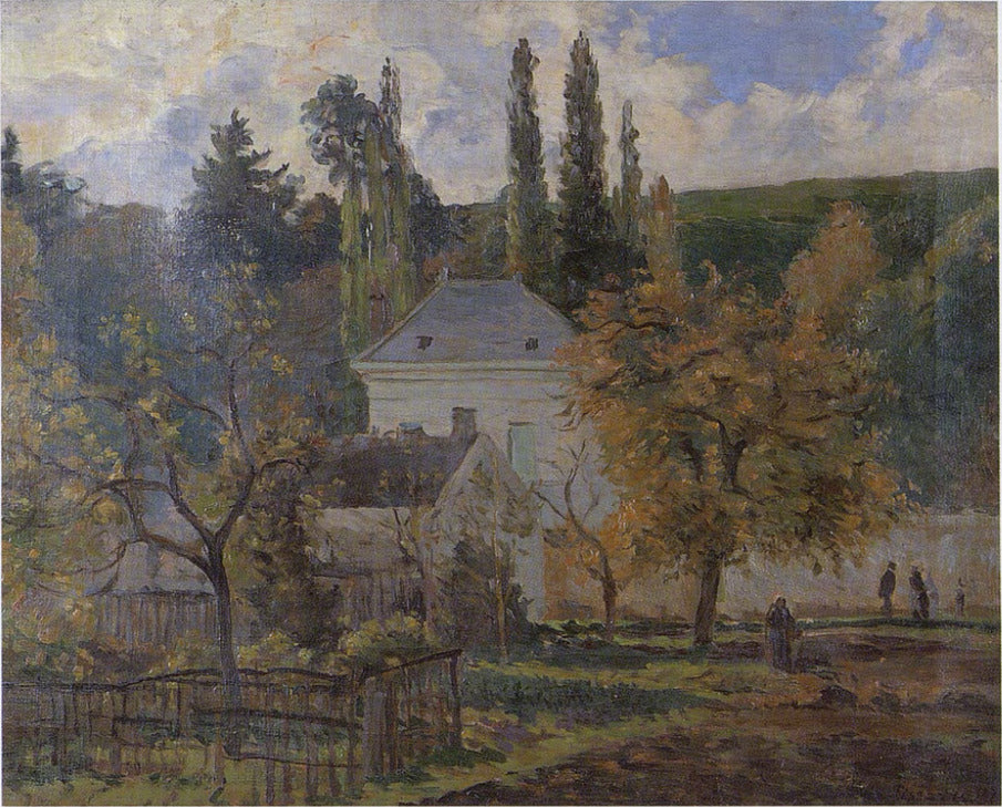 Reproduction du tableau « Maison bourgeoise à l'Hermitage, Pontoise - Camille Pissarro » par Alpha Reproduction en peinture à l’huile
