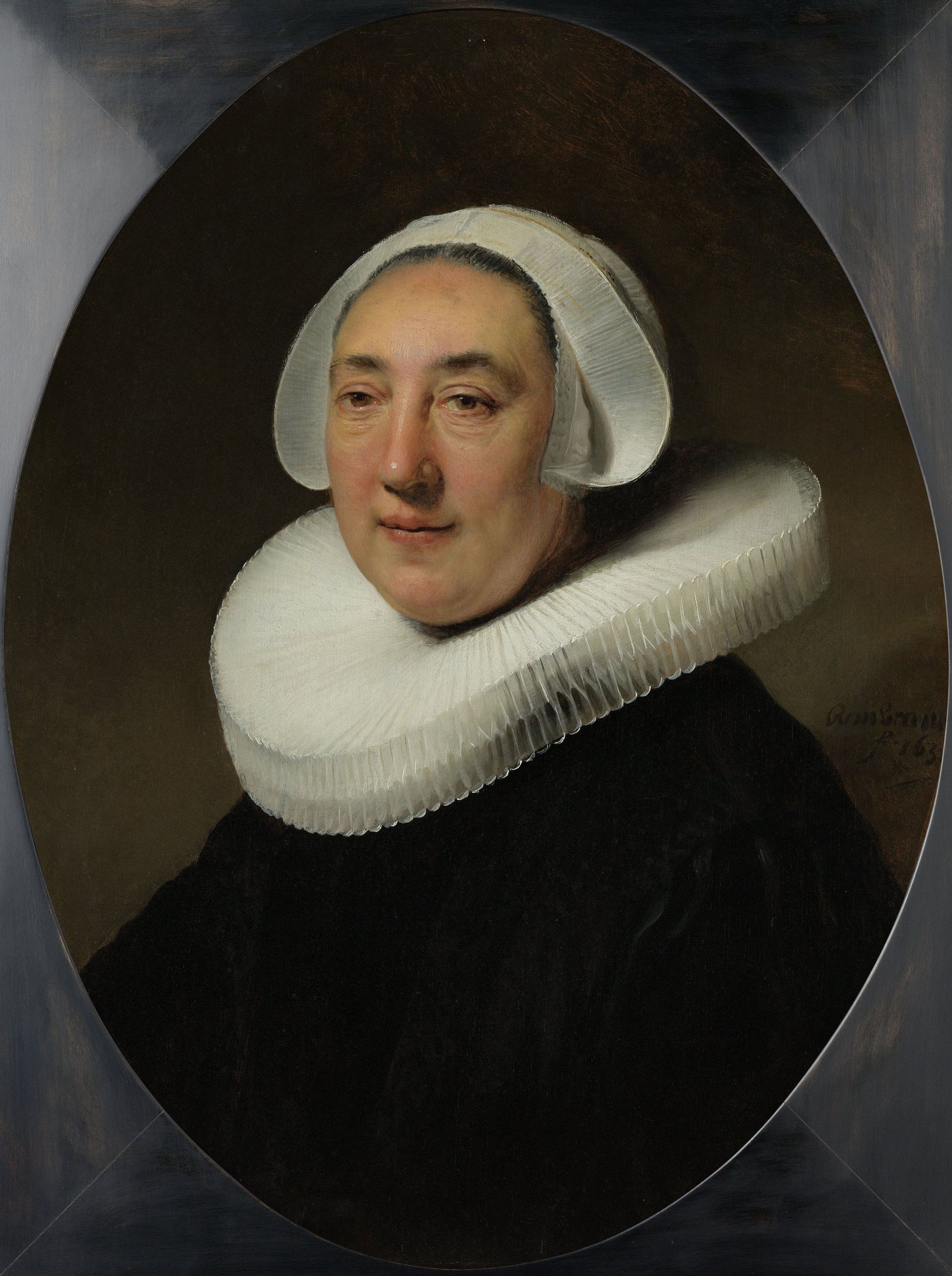 Reproduction du tableau « Portrait de Haesje Jacobsdr van Cleyburg - Rembrandt » par Alpha Reproduction en peinture à l’huile