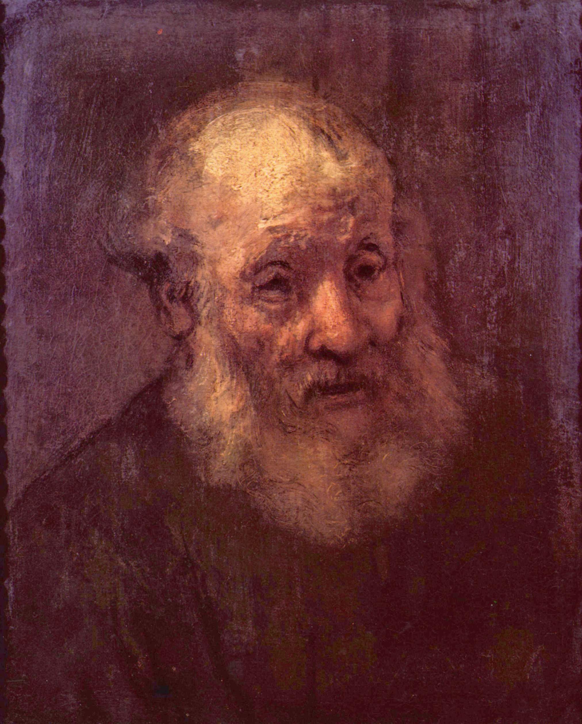 Reproduction du tableau « Portrait d'un vieil homme barbu - Rembrandt » par Alpha Reproduction en peinture à l’huile