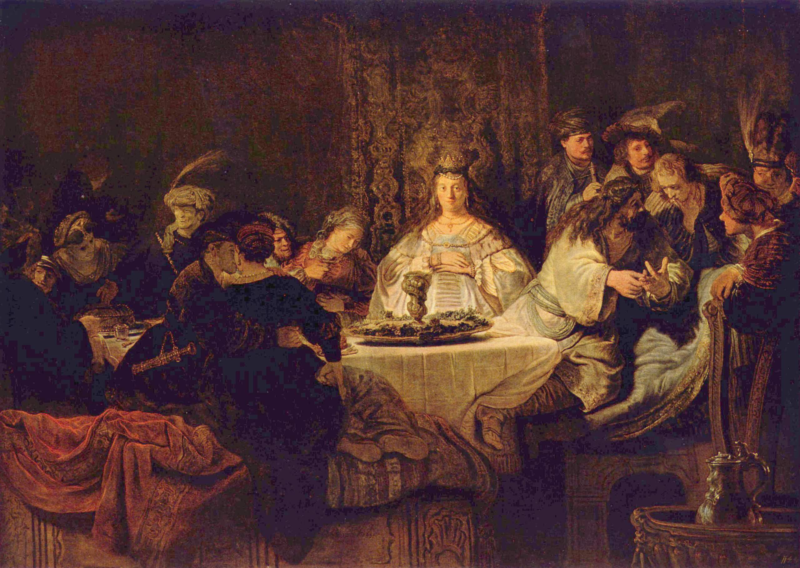 Reproduction du tableau « Le mariage de Samson - Rembrandt » par Alpha Reproduction en peinture à l’huile