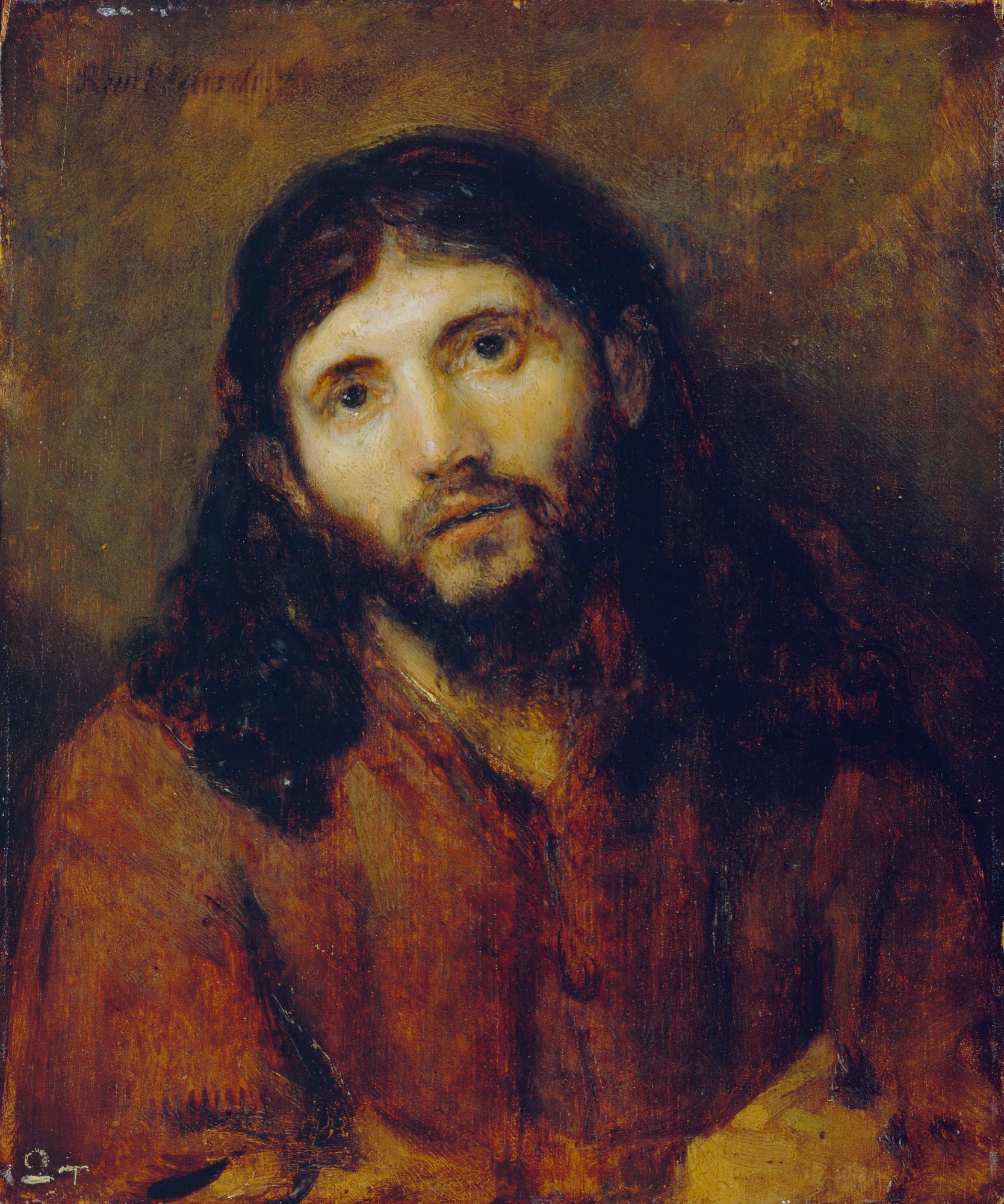 Reproduction du tableau « Tête du Christ (d'après « Le Dîner d'Emmaüs » au Louvre) - Rembrandt » par Alpha Reproduction en peinture à l’huile