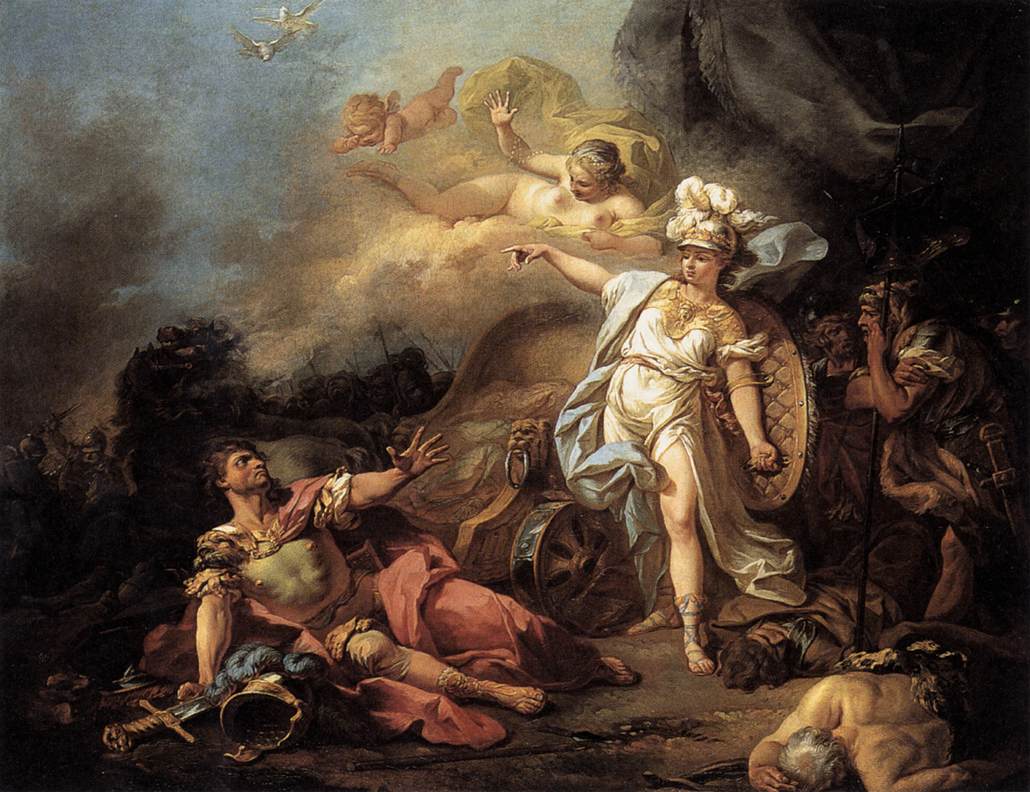 Reproduction du tableau « Combat de Mars contre Minerve - Jacques-Louis David » par Alpha Reproduction en peinture à l’huile