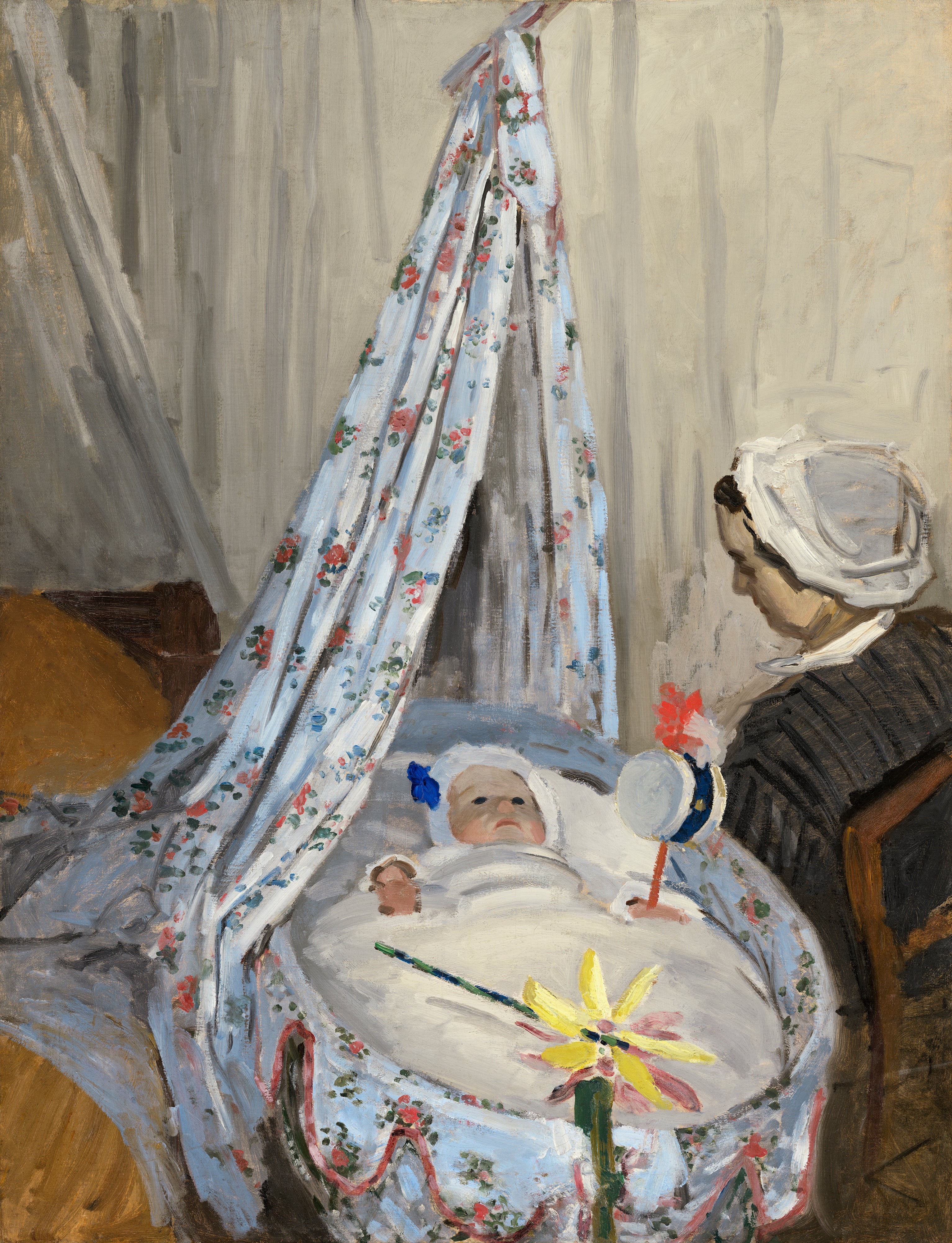 Reproduction du tableau « Jean Monet dans son berceau - Claude Monet » par Alpha Reproduction en peinture à l’huile
