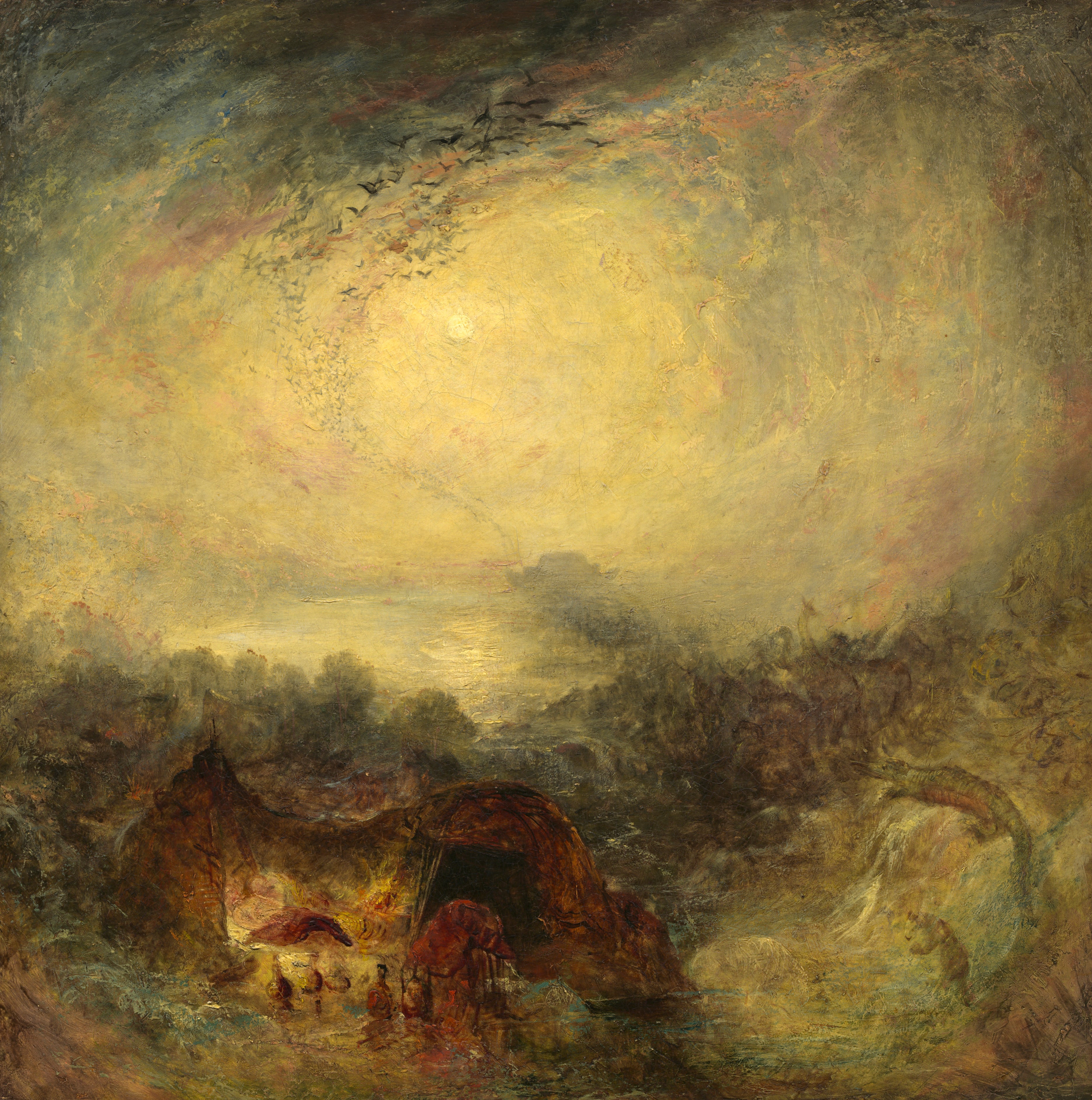 Reproduction du tableau « The Evening of the Deluge - J. M. W. Turner » par Alpha Reproduction en peinture à l’huile
