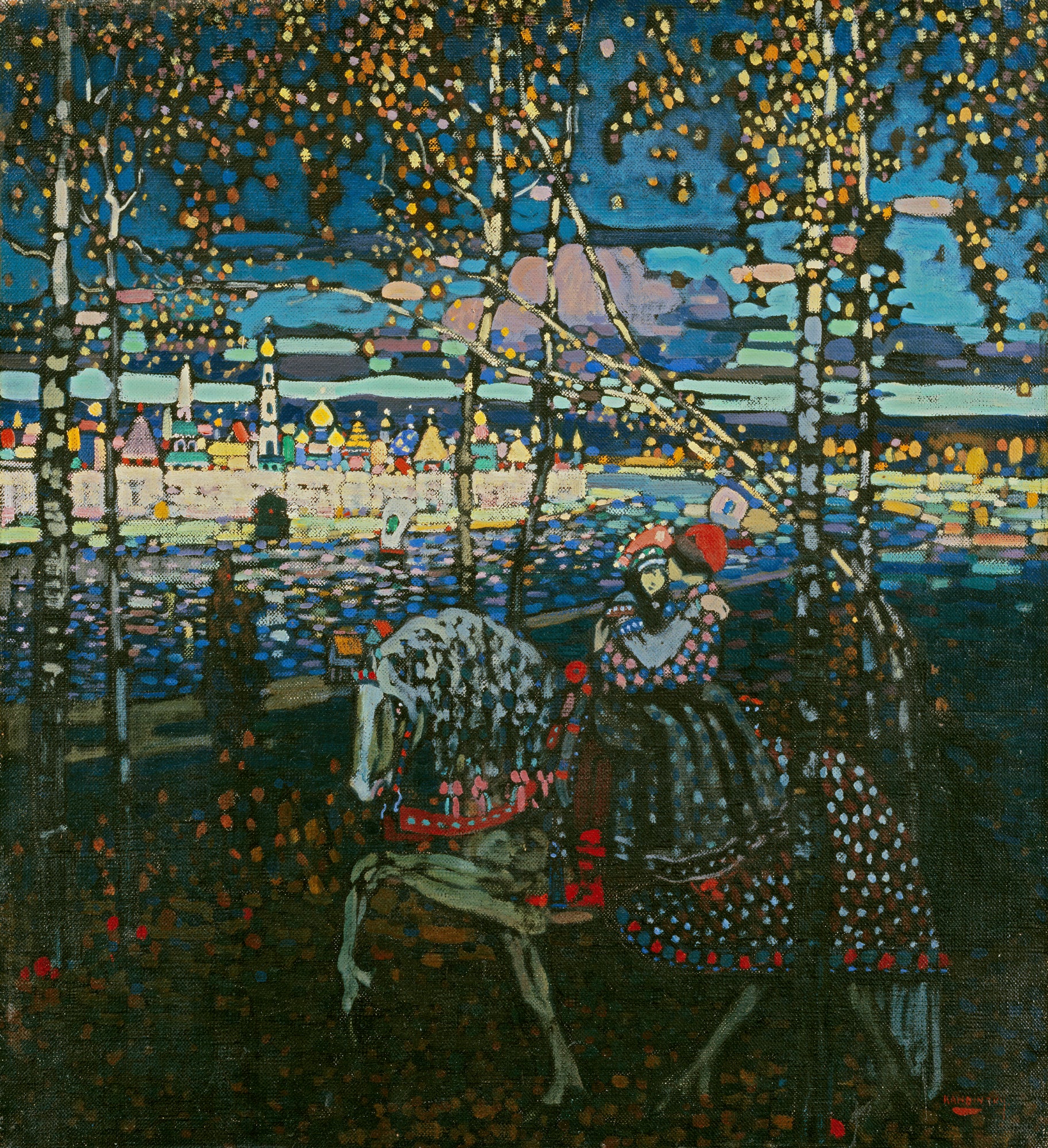 Reproduction du tableau « Couple à cheval - Vassily Kandinsky » par Alpha Reproduction en peinture à l’huile