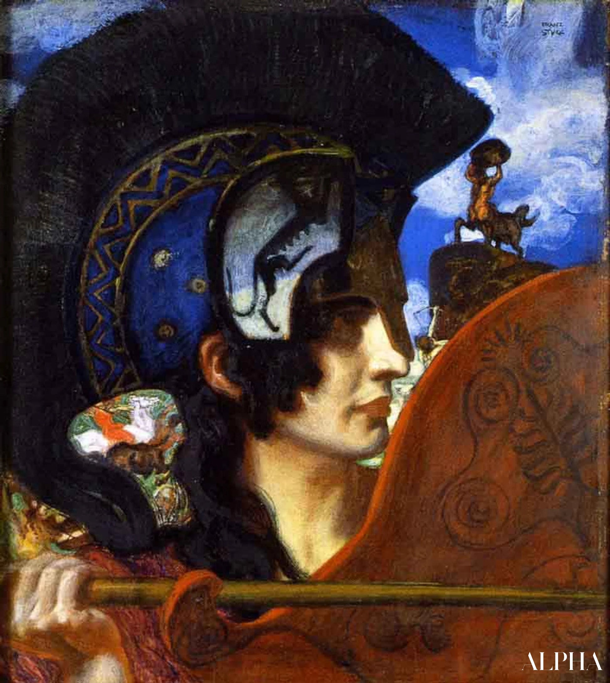 Reproduction du tableau « Amazone en Combat - Franz Von Stuck » par Alpha Reproduction en peinture à l’huile