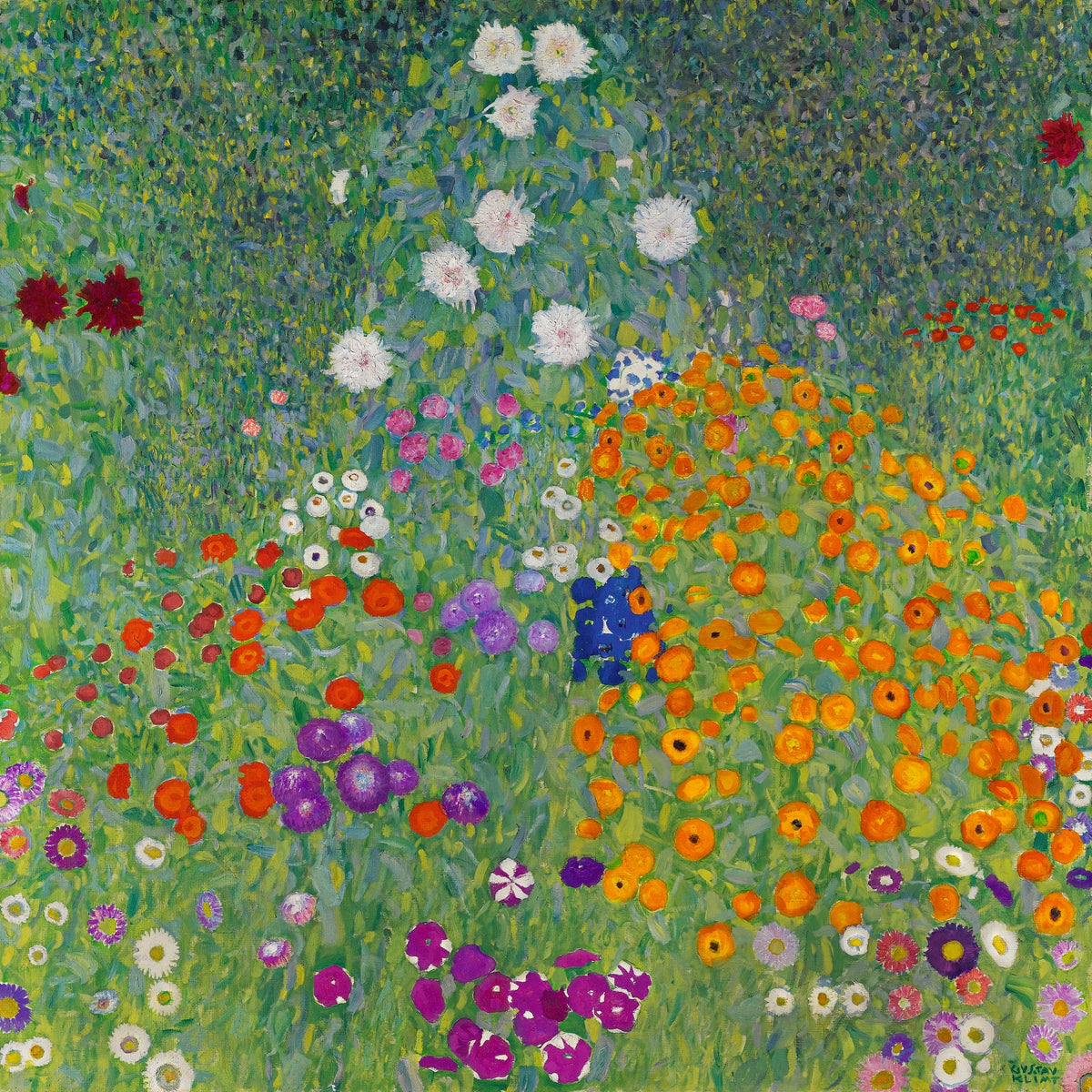 Jardin fleuri ou Bauerngarten de Gustav Klimt, tableau complet