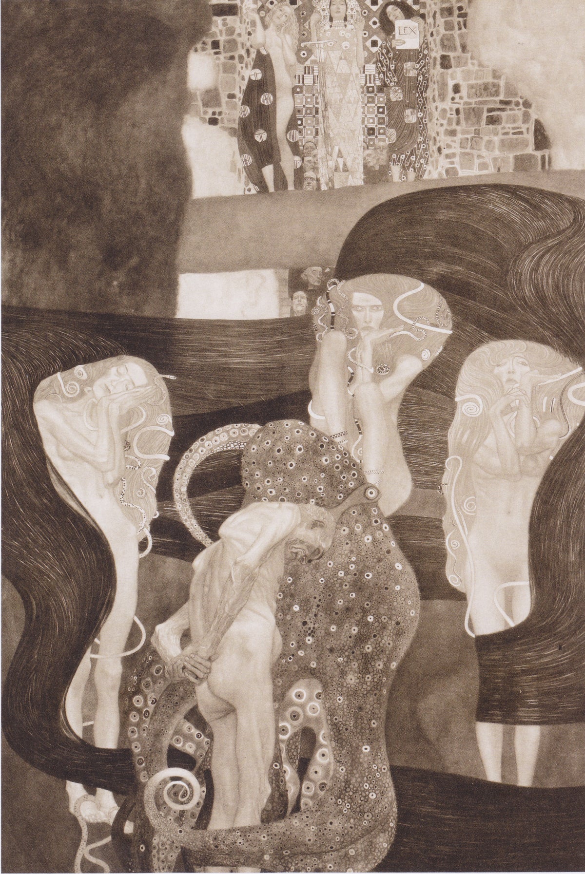 Gustav Klimt, La Jurisprudence, photographie d’archive de l’œuvre détruite