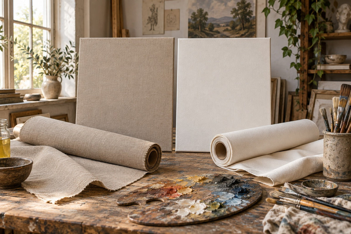 Illustration IA conceptuelle de toiles dans un atelier