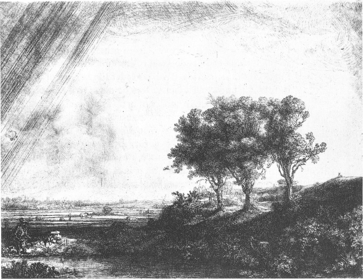 렘브란트, 세 그루의 나무, 1643년 에칭