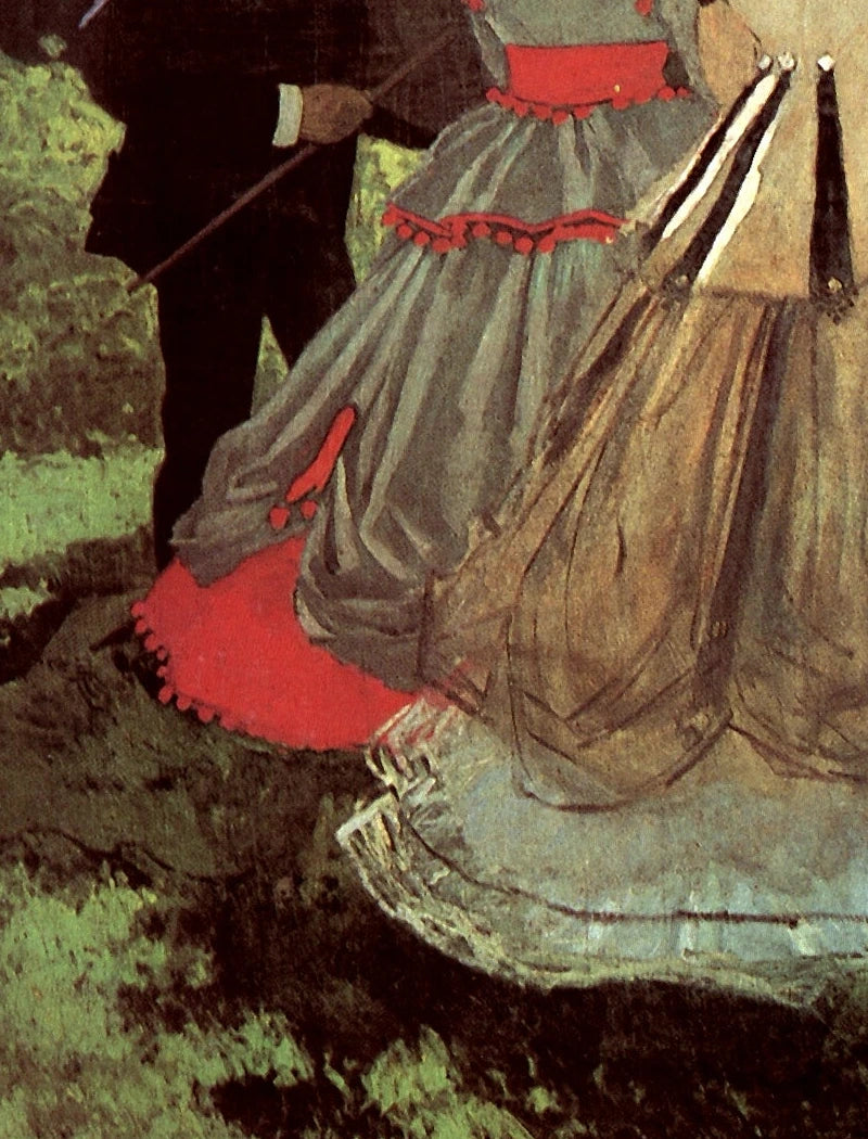 Détail des robes et des contrastes de lumière dans Le Déjeuner sur l’herbe de Monet
