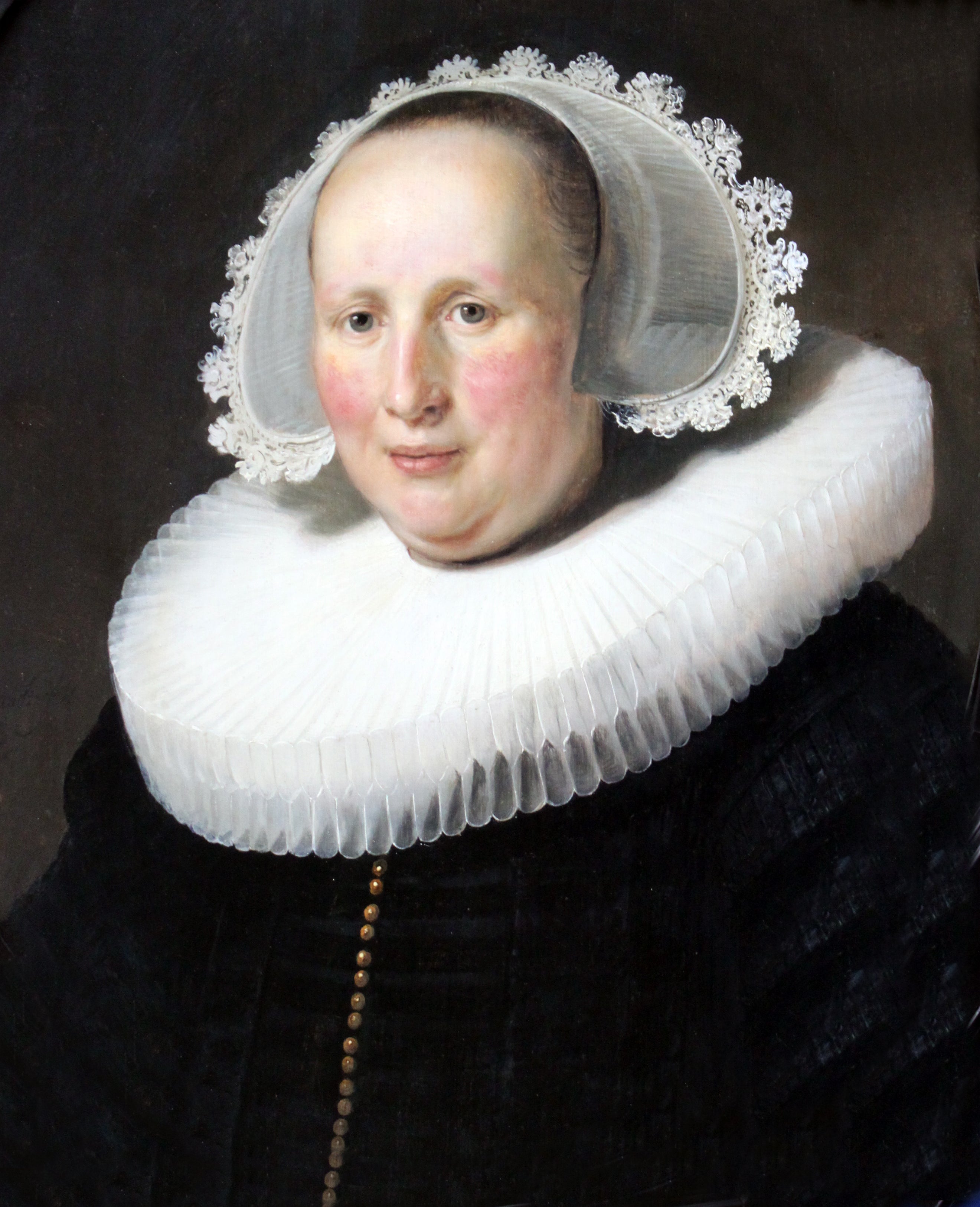 Reproduction du tableau « Portrait de Maertgen van Bilderbeecq, épouse de Willem Burggraeff - Rembrandt » par Alpha Reproduction en peinture à l’huile