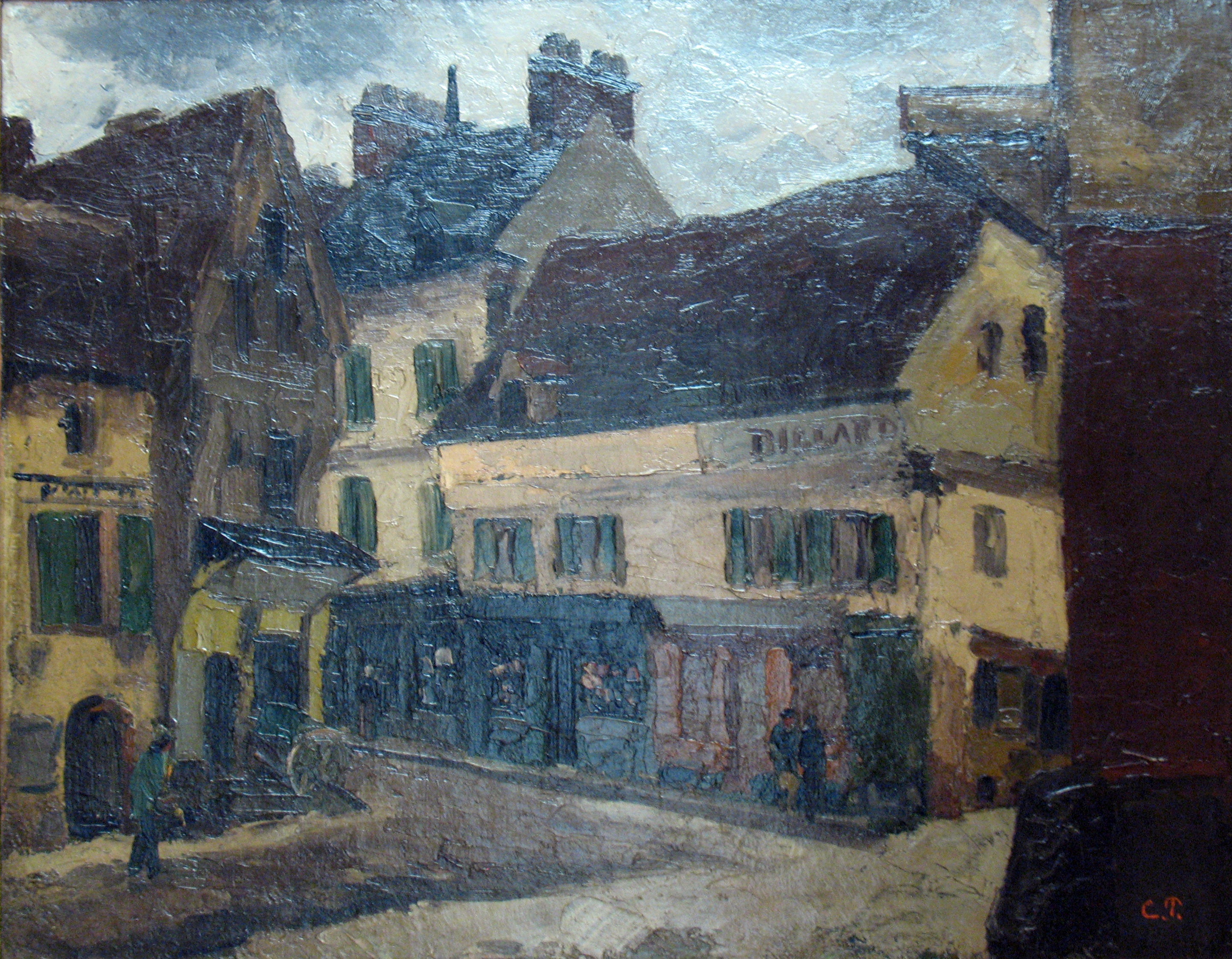 Reproduction du tableau « Une Place à La Roche-Guyon - Camille Pissarro » par Alpha Reproduction en peinture à l’huile