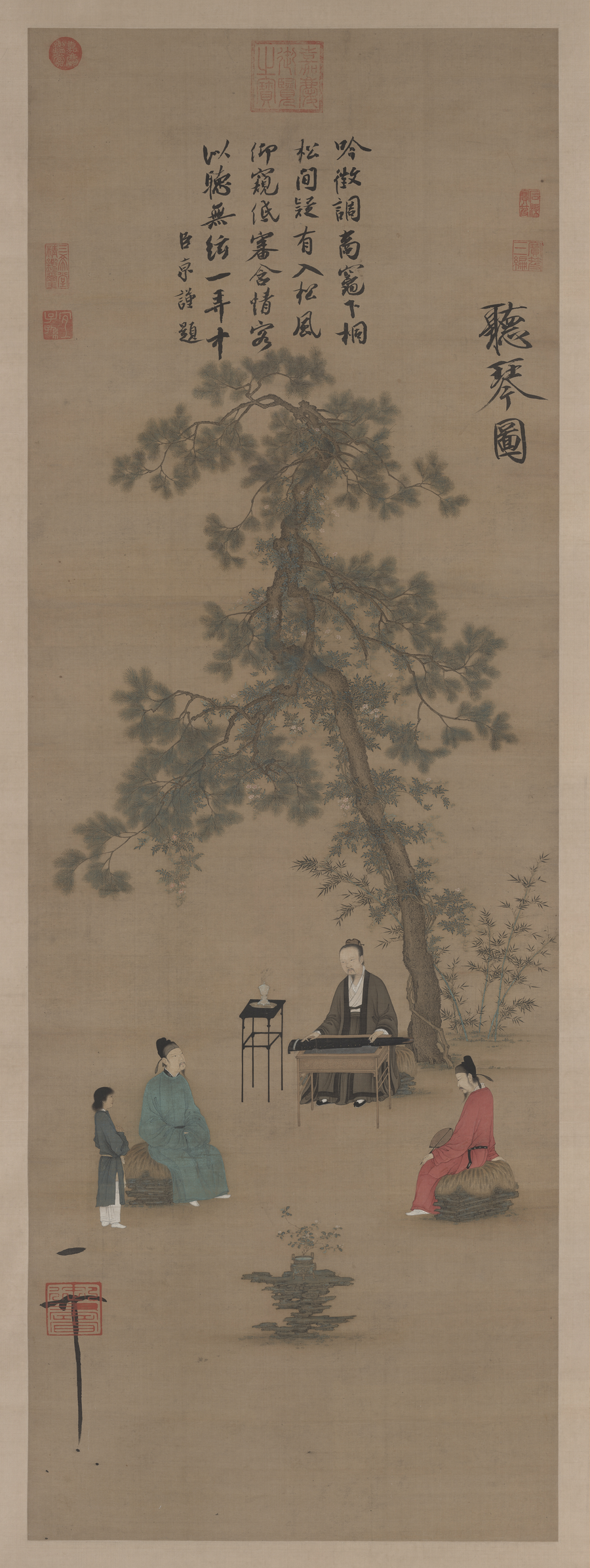 Écouter le qin - Attribué à l’empereur Huizong