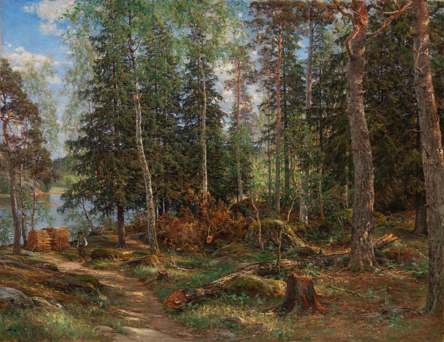 Intérieur de forêt à Laajasalo, Berndt Lindholm, 1886