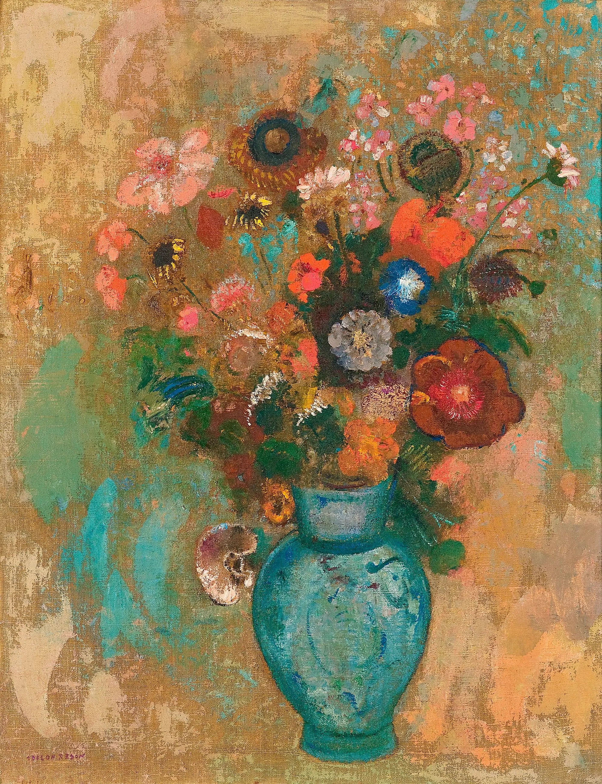 Fleurs dans un Vase bleu - Odilon Redon - Alpha Reproduction