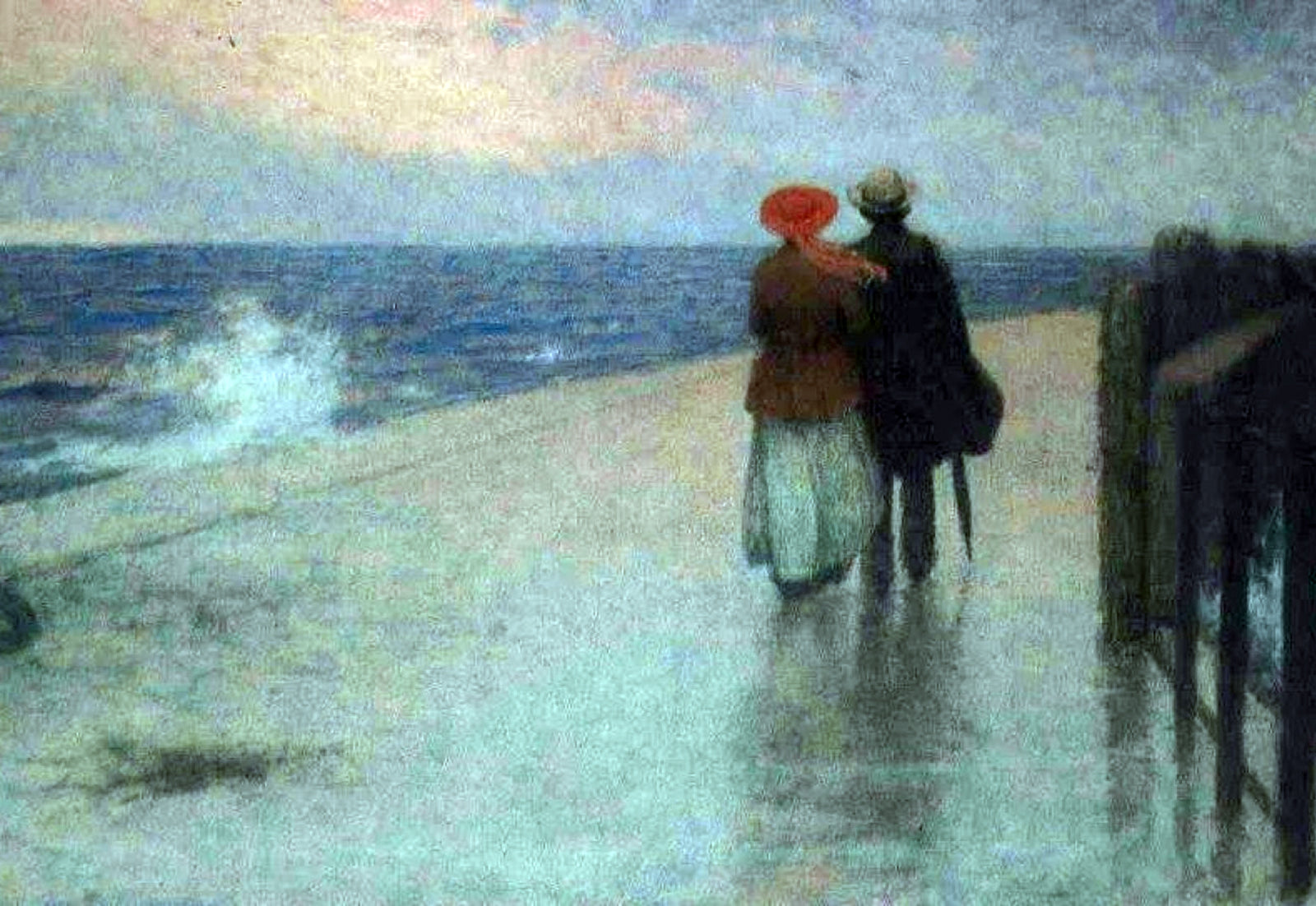 Couple sur la promenade — Müfide Kadri, vers 1910, huile sur toile
