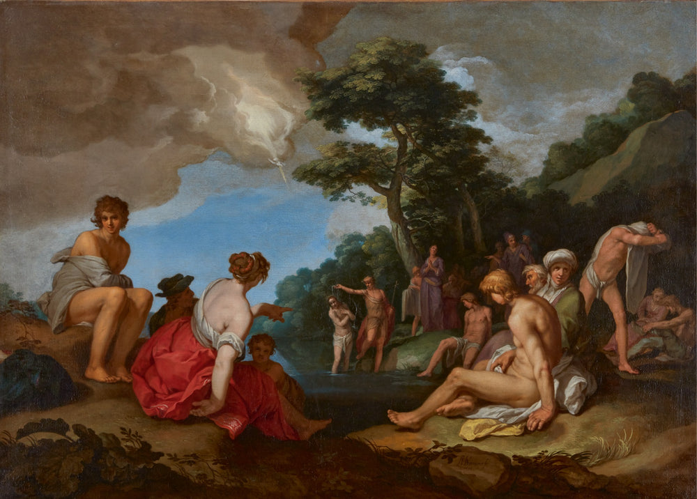 Le Baptême du Christ - Abraham Bloemaert image 1 copie peinte à la main à l’huile