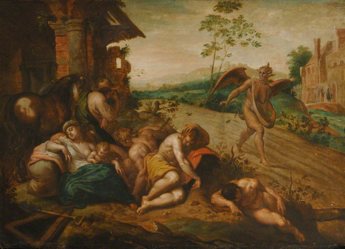 Le diable semant l'ivraie - Abraham Bloemaert image 1 copie de tableau peinte à la main