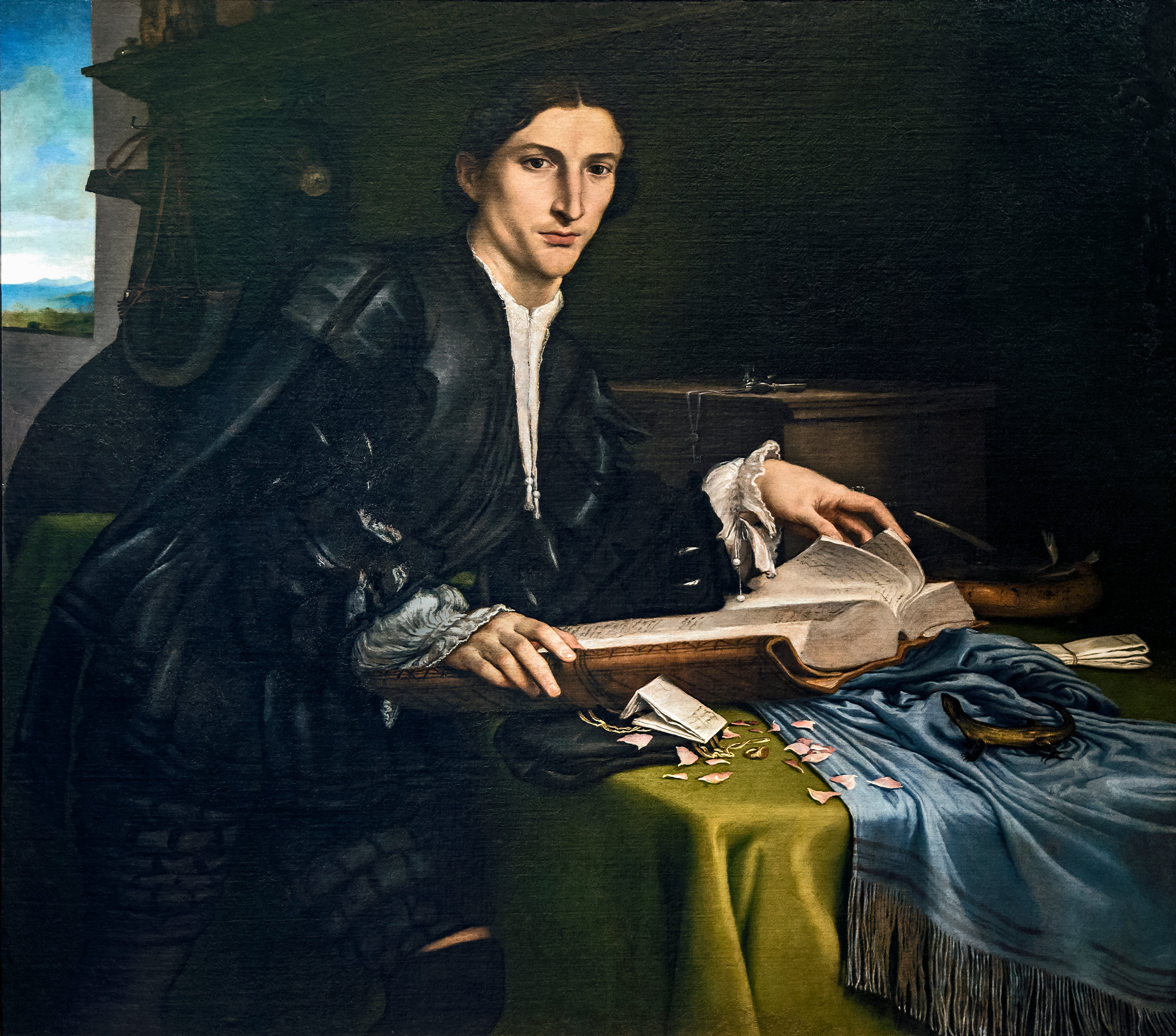 Portrait d'un jeune homme gentilhomme à ses études - Lorenzo Lotto
