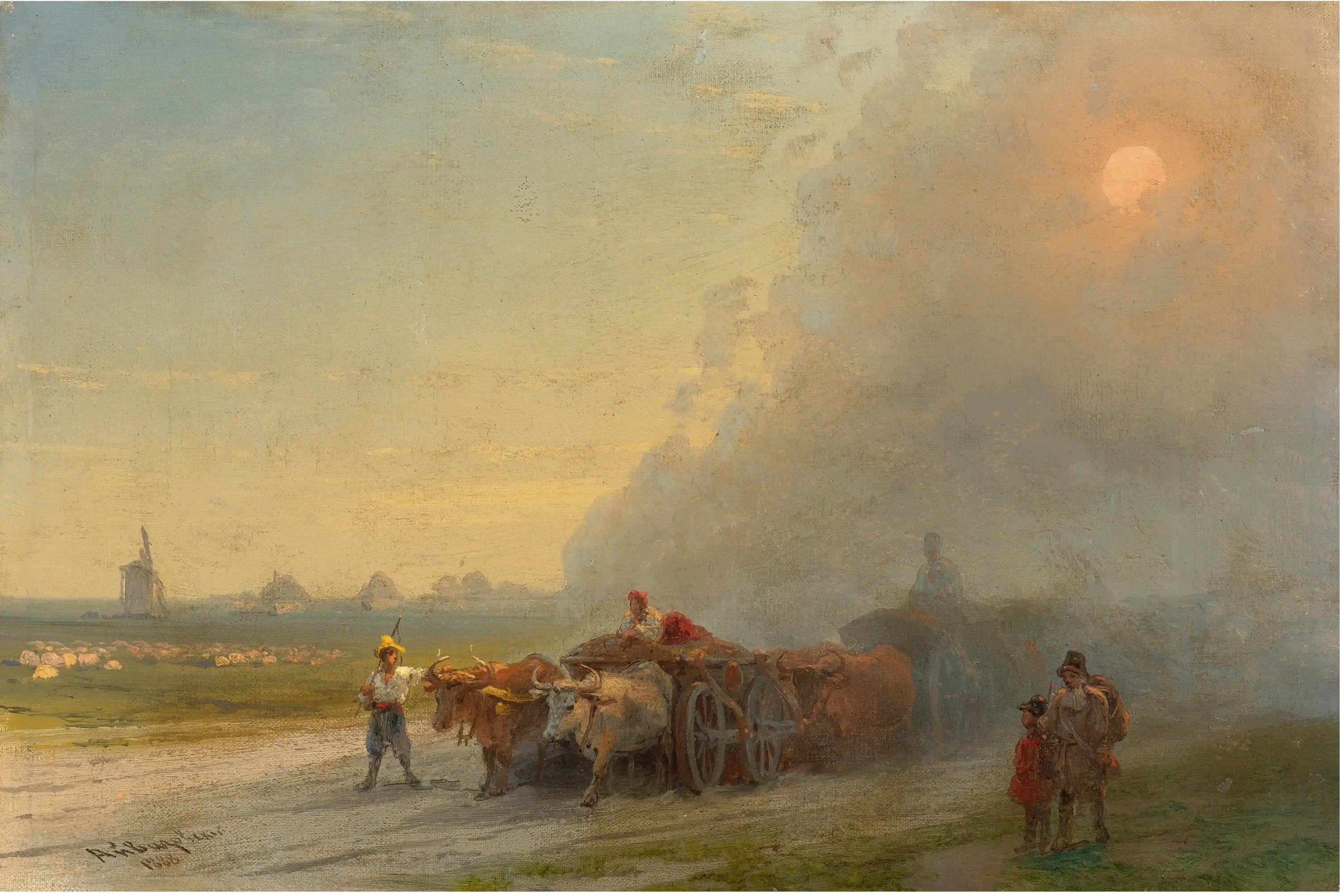 Chars à bœufs dans la steppe ukrainienne - Ivan Aïvazovski - Alpha Reproduction
