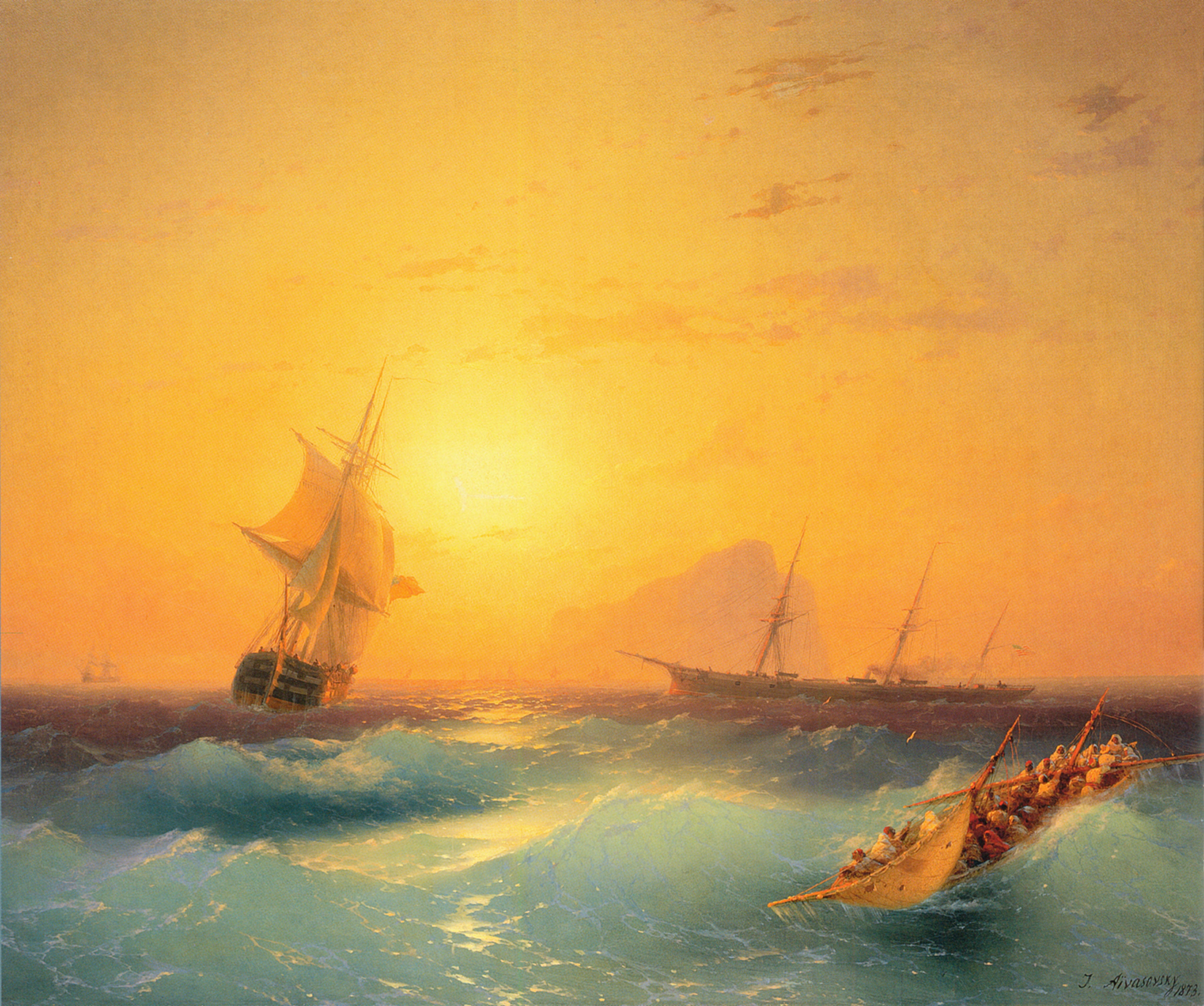 Navigation américaine au large du rocher de Gibraltar - Ivan Aïvazovski