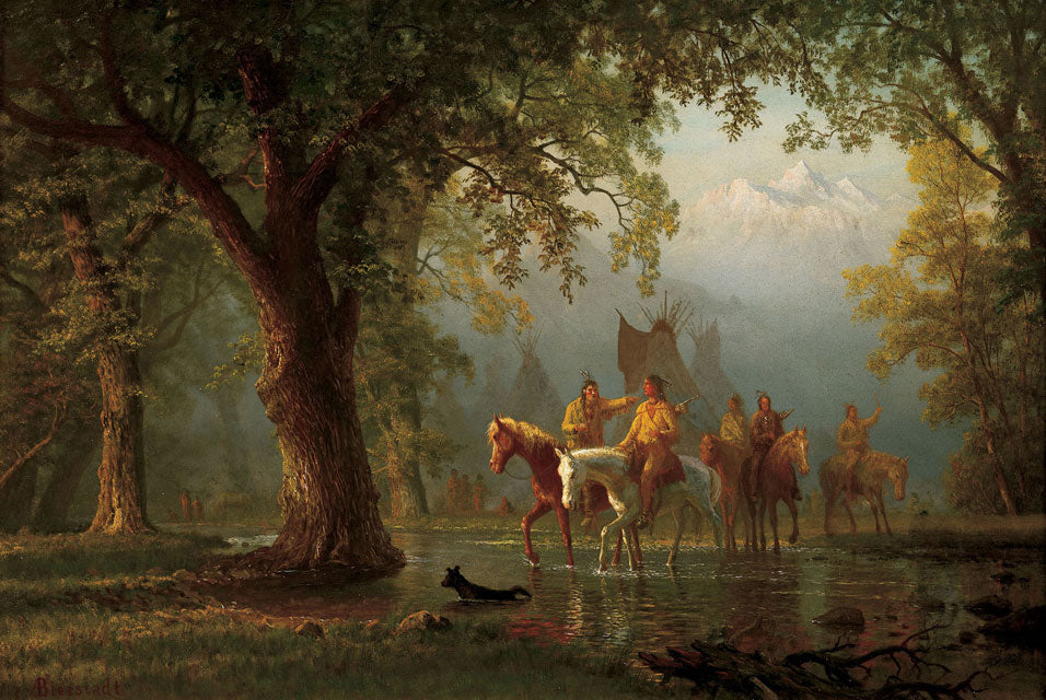 Départ d'un groupe de guerre indien - Albert Bierstadt