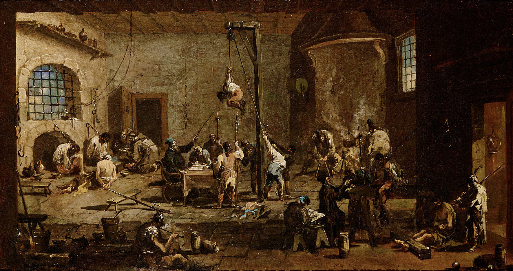 Interrogatoires en prison - Alessandro Magnasco image 1 tableau peint à l’huile sur toile