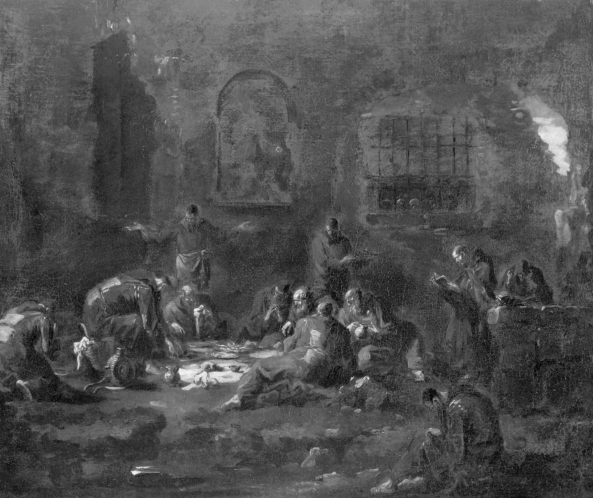 Moines au souper - Alessandro Magnasco image 1 reproduction artisanale de tableau