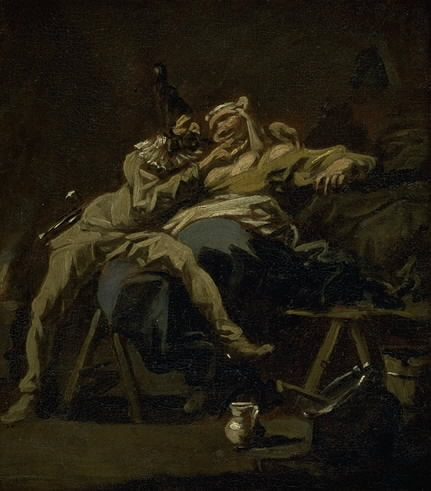 Pulcinella et Colombina - Alessandro Magnasco image 1 reproduction d’œuvre d’art à l’huile